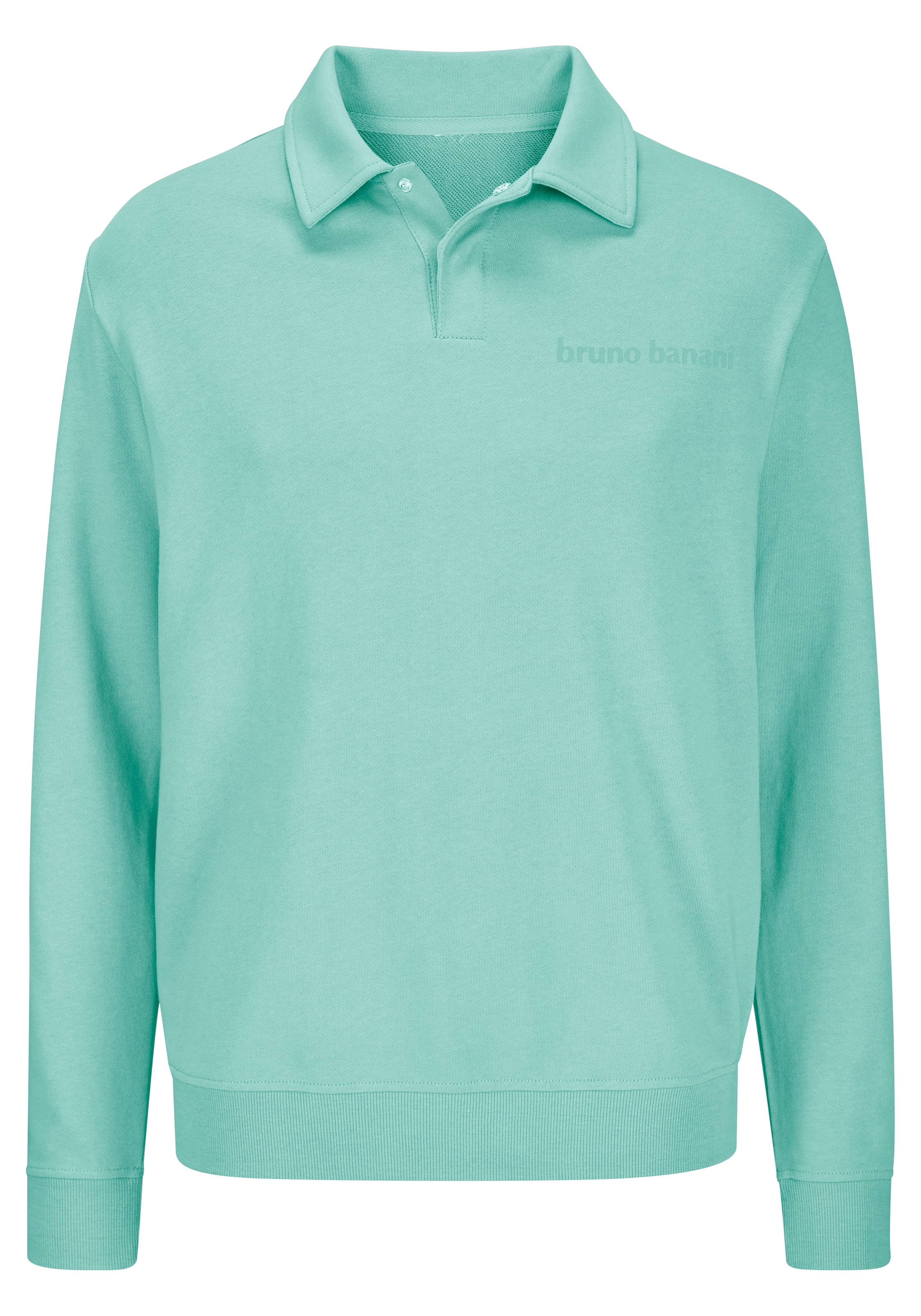 Bruno Banani Sweatshirt "mit Kragen und kleiner Knopfleiste", Langarmshirt günstig online kaufen