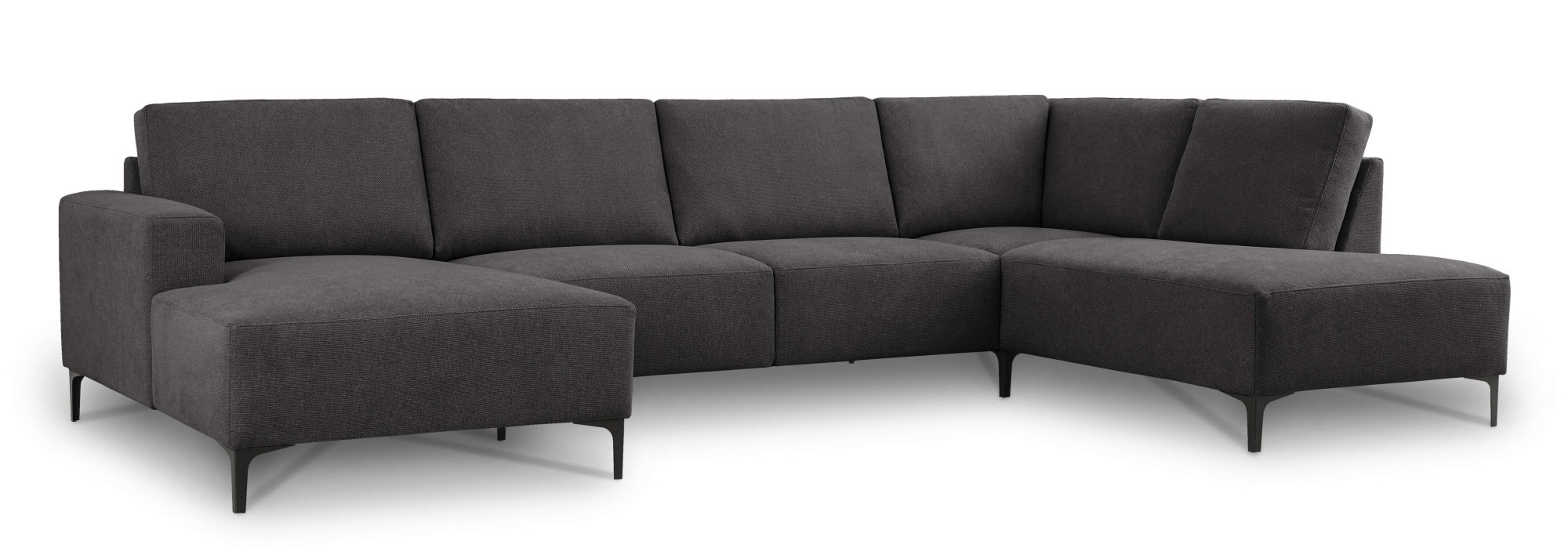 Home affaire Wohnlandschaft »Tournon U-Form, XXL Sofa, Breite 333 cm, Webstoff, Chenille«, Designsofa im nordischen Stil, Wellenunterfederung, Metallfüße