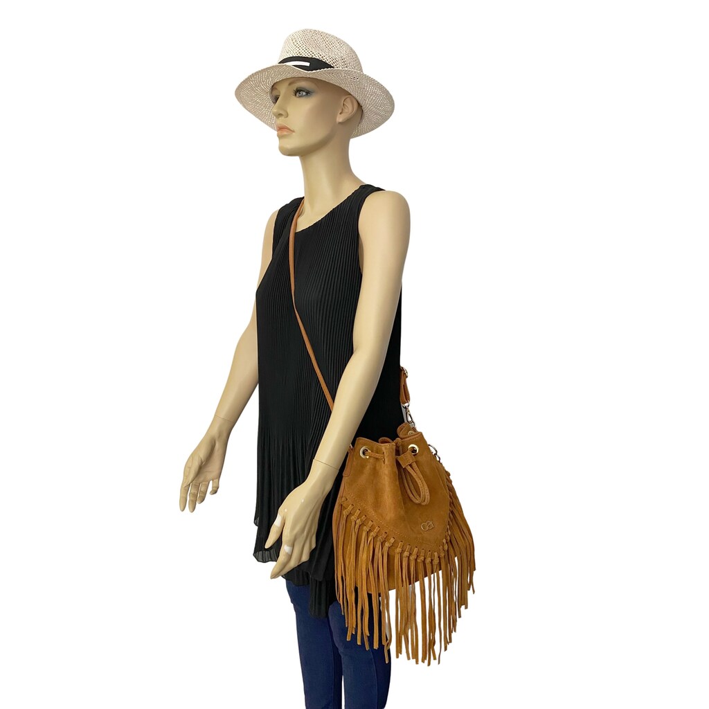 COLLEZIONE ALESSANDRO Schultertasche »Cowgirl«, aus Wildleder mit Fransen