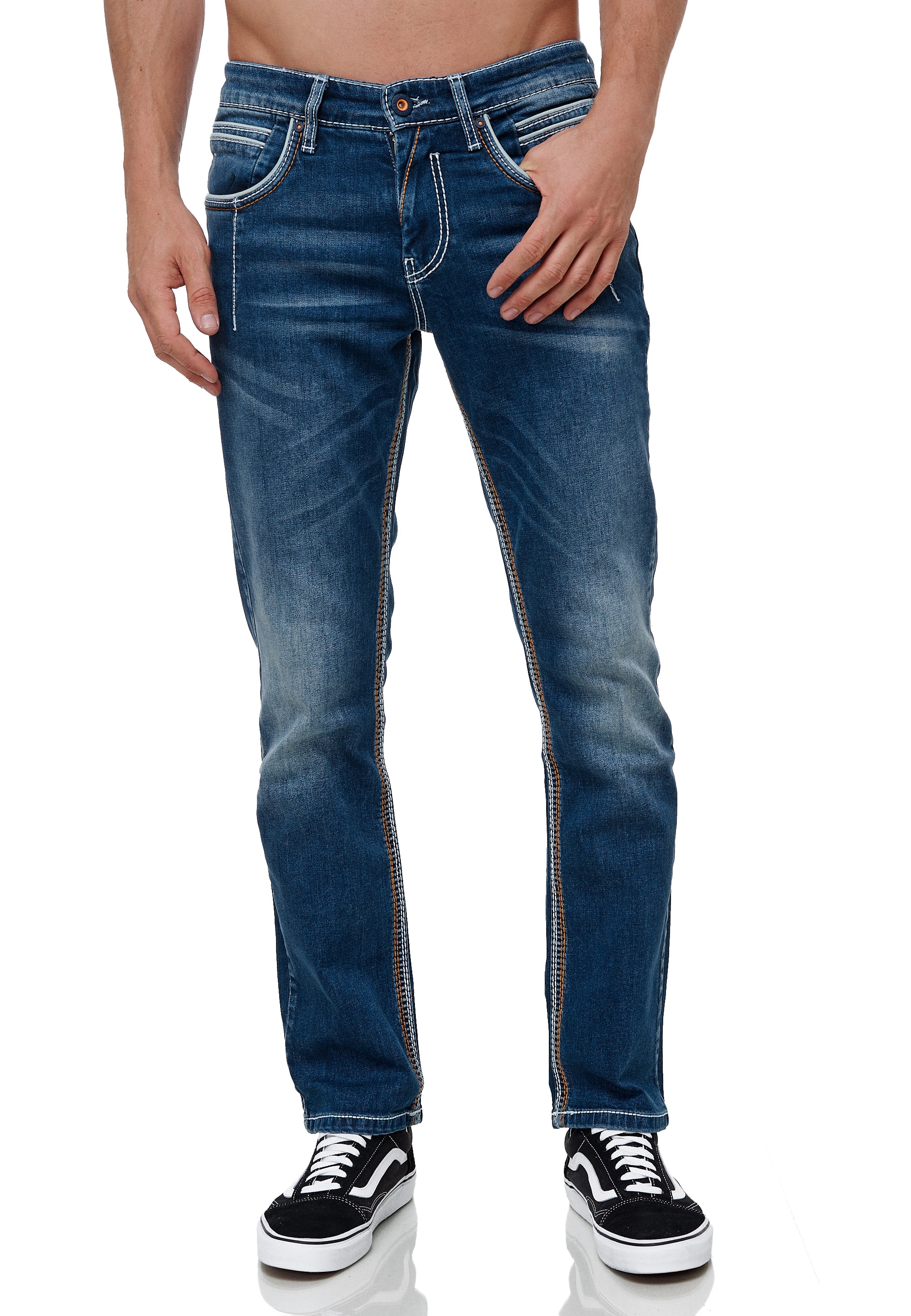 Straight-Jeans »NEW YORK 49«, mit trendigen Ziernähten