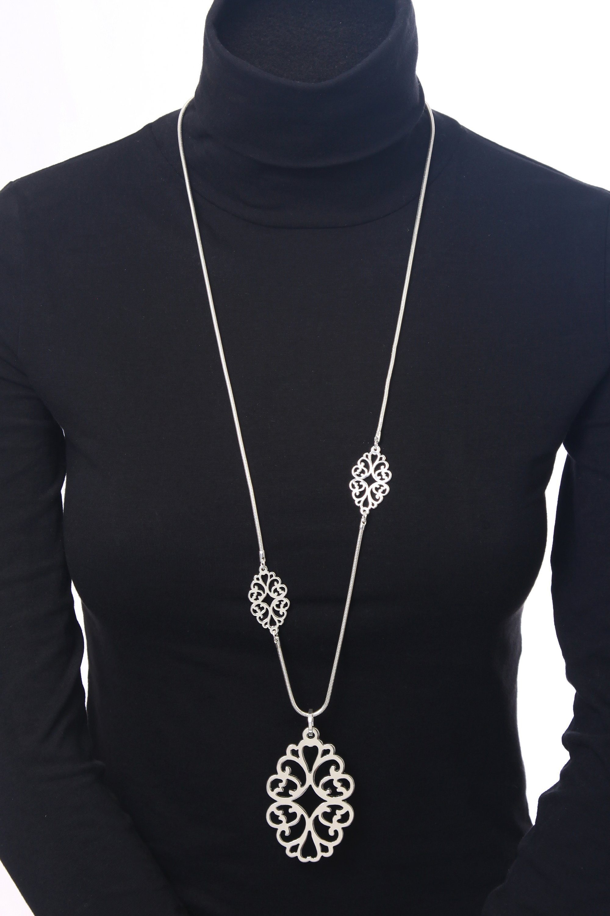 COLLEZIONE ALESSANDRO Lange Kette »Cara«, mit Ornamenten
