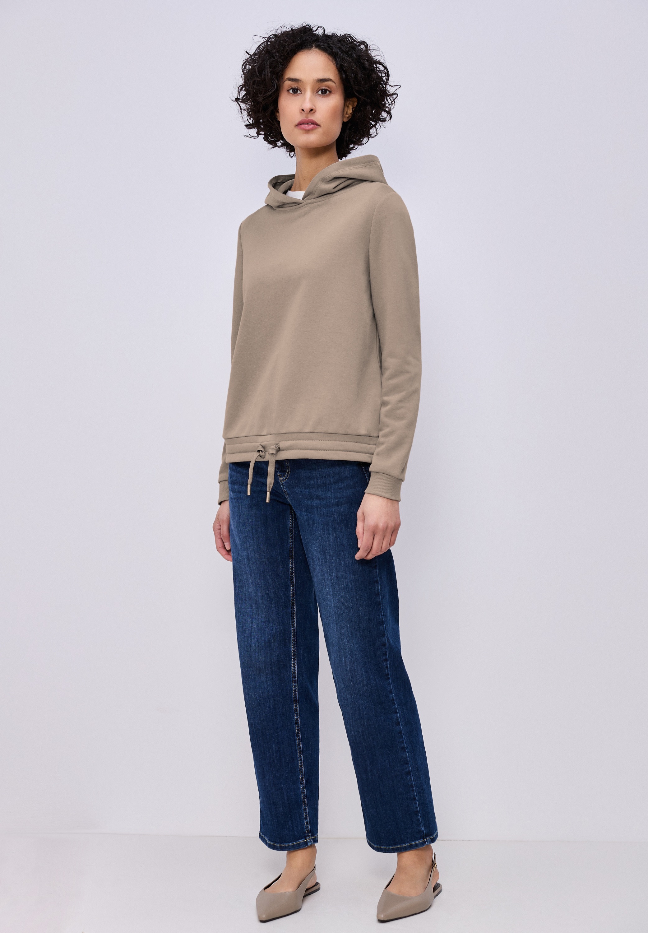 Sweatshirt STREET ONE, Damen, Gr. 36, light terra mocha, Sweatware, 60% Baumwolle, 40% Polyester, unifarben, comfort fit, ohne Ausschnitt, Bündchen, Sweatshirts Sweatshirt, in Unifarbe 2