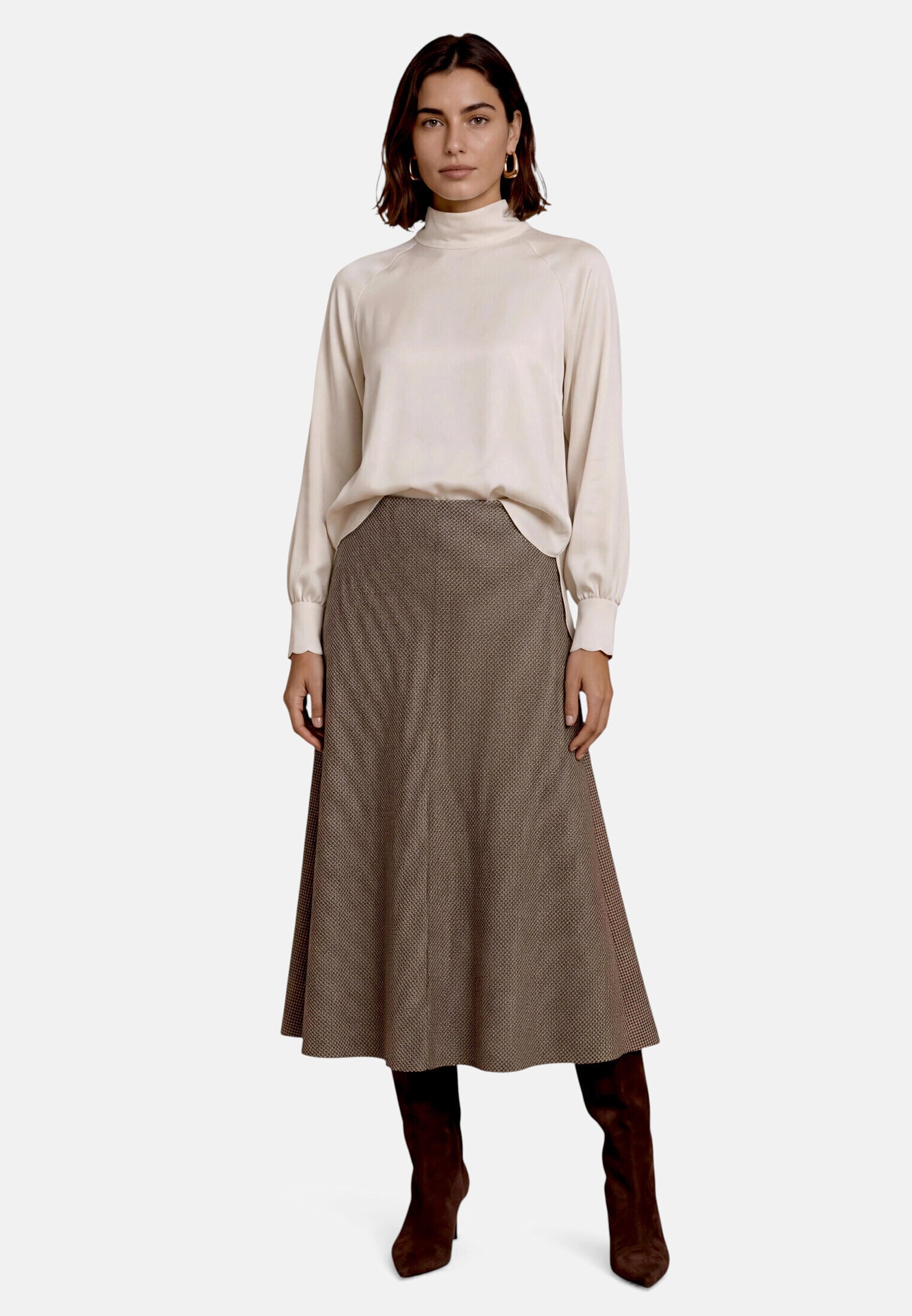 Zero Satinbluse »Damen mit Kragen«
