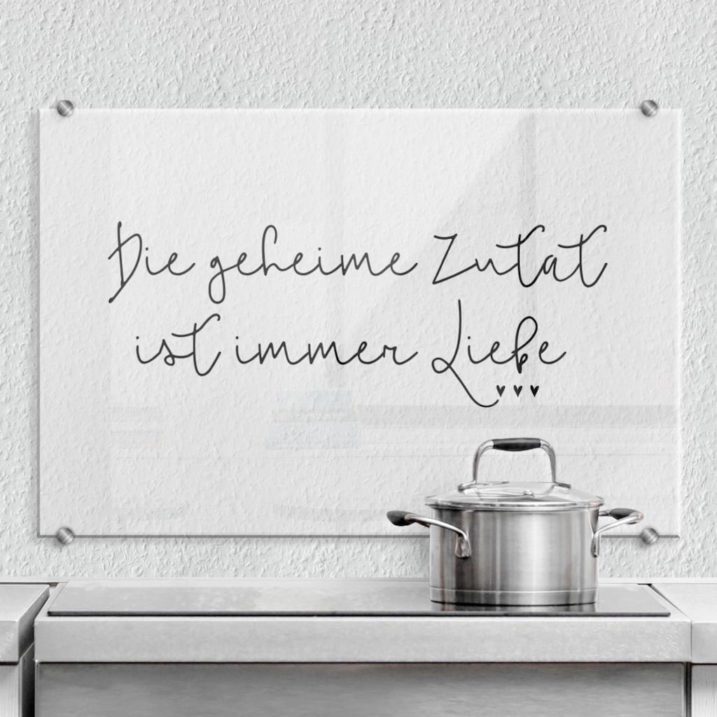 Wall-Art Küchenrückwand »Spruch Geheime Zutat ist Liebe«, (1 tlg.)