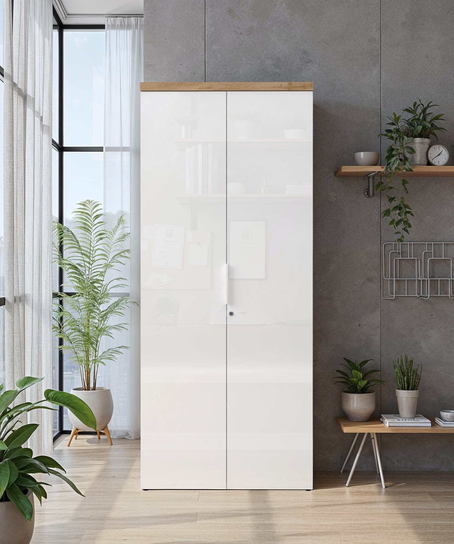 Home affaire Aktenschrank "Easy B/H 81/193 cm, Büroschrank, Mehrzweckschran günstig online kaufen