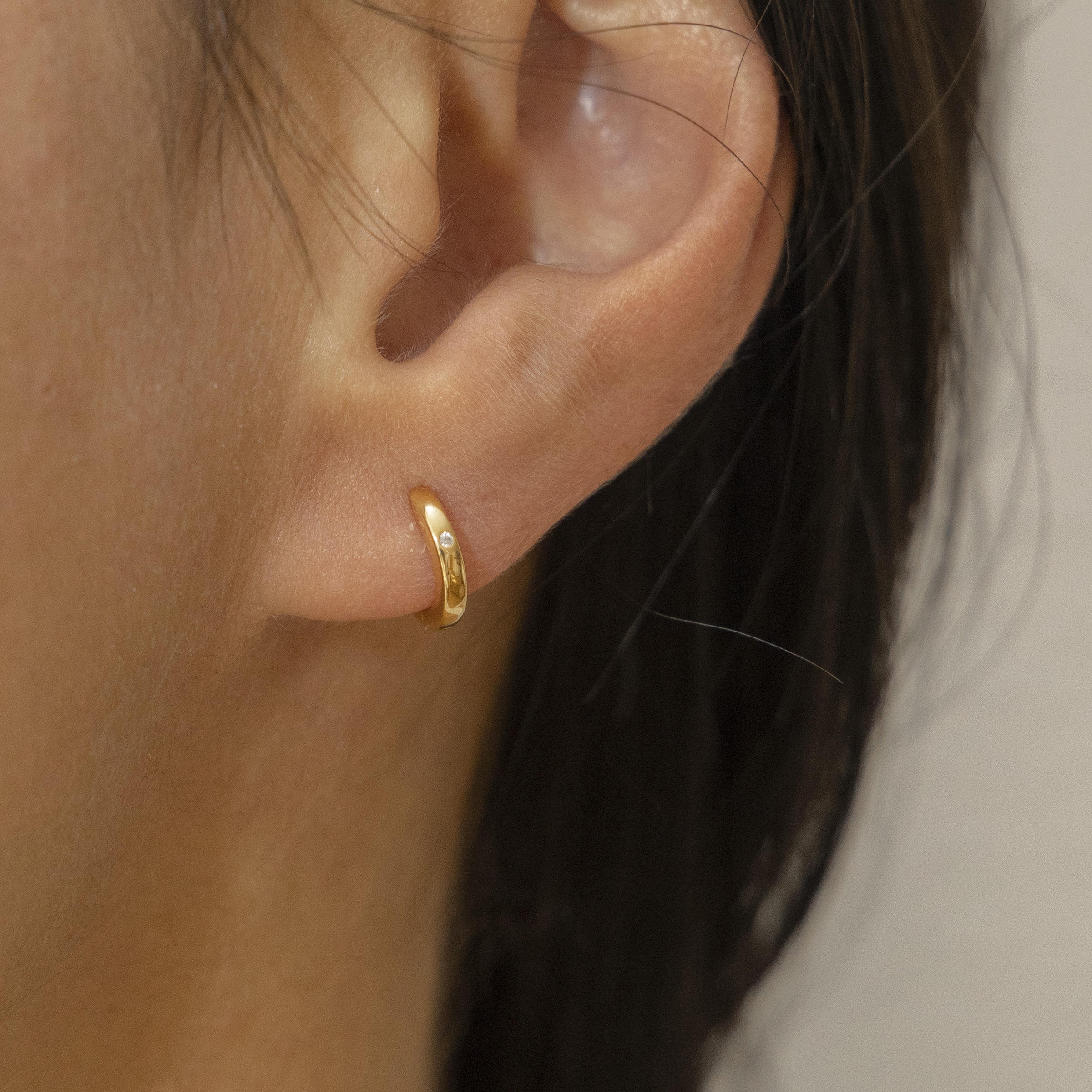 CAÏ Paar Creolen »925 Silber vergoldet Zirkonia«