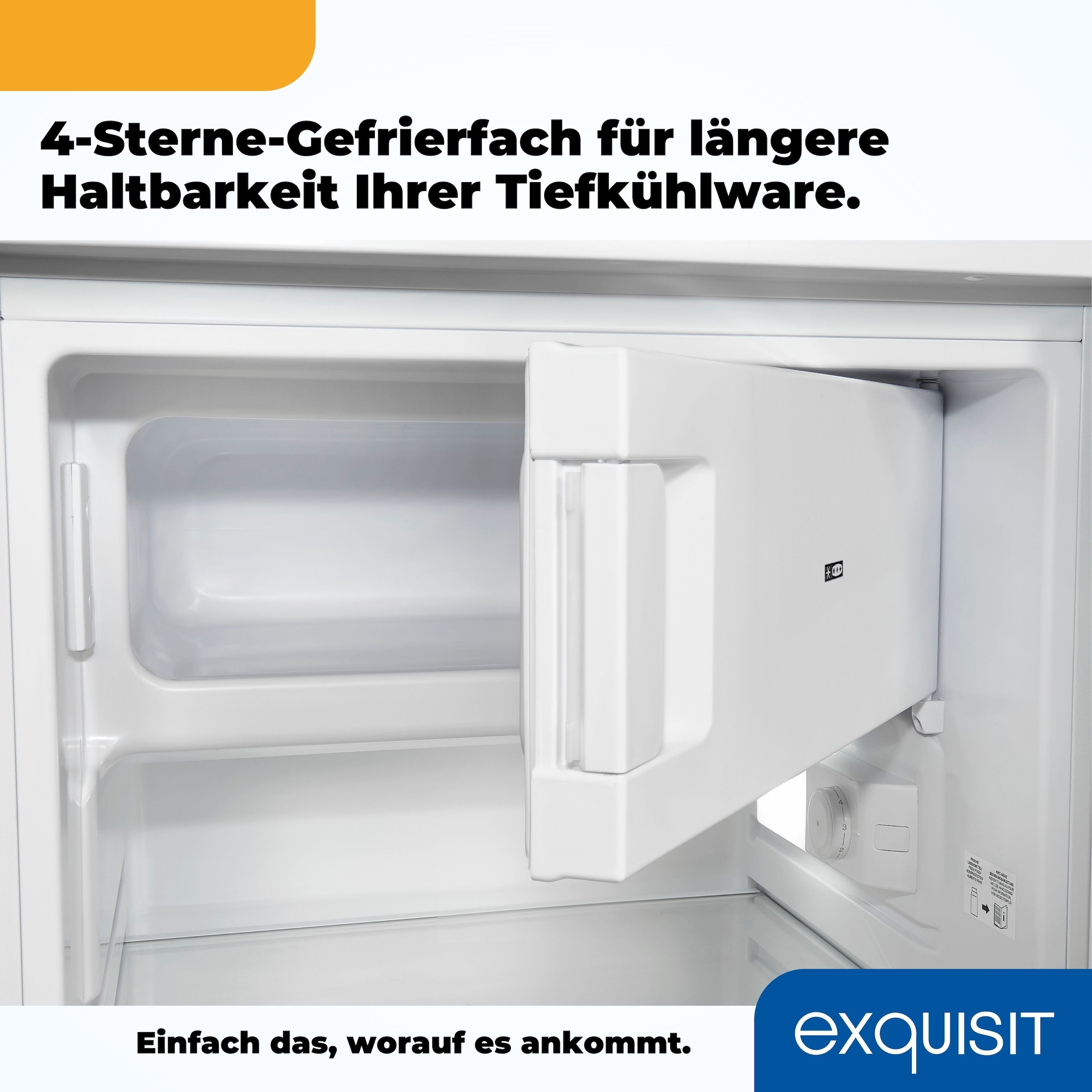 exquisit Kühlschrank »KS16-4-HE-040D weiss«, 109 Liter Nutzinhalt, stufenlose Temperaturregelung, 4 Sterne