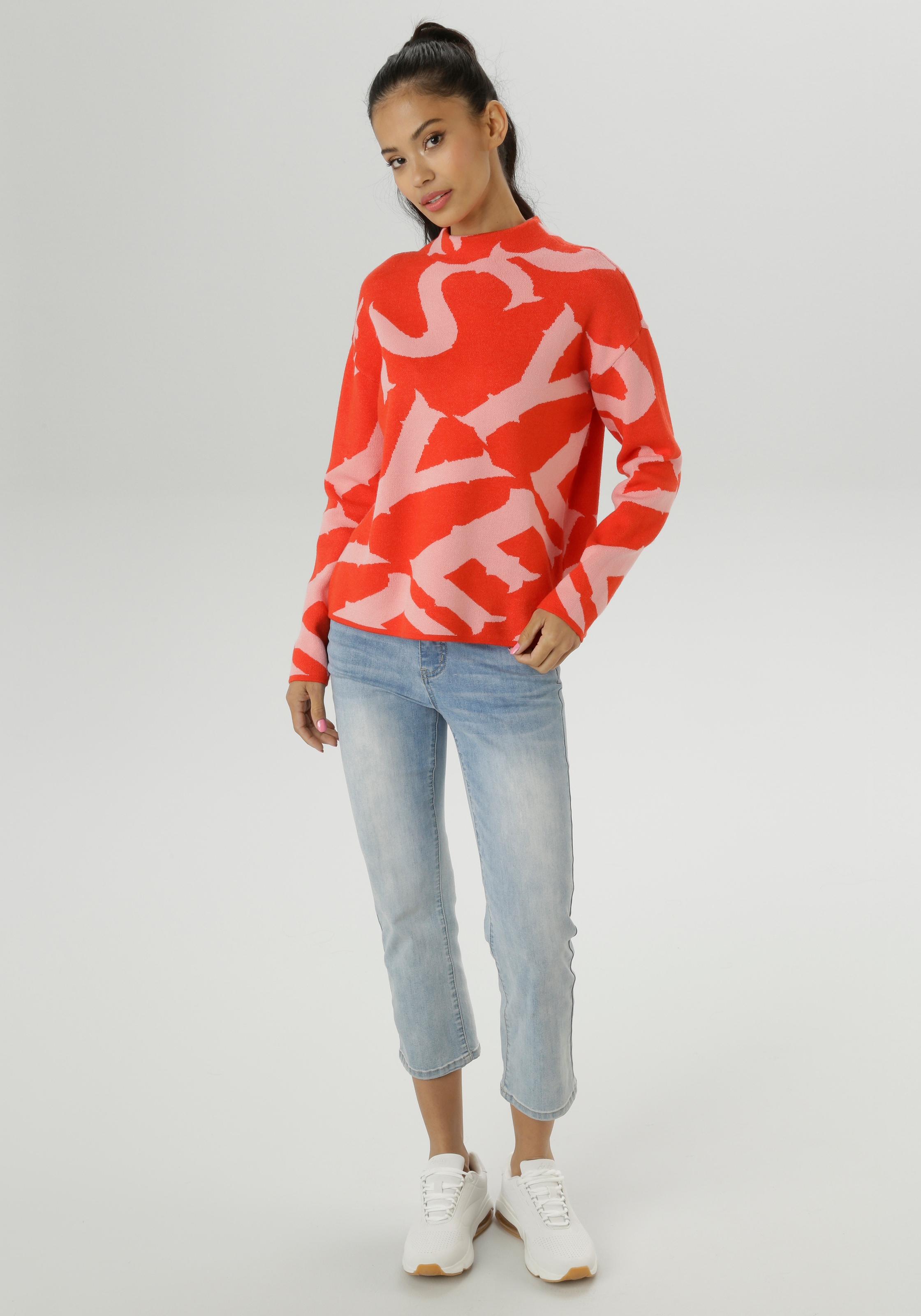 Aniston SELECTED Strickpullover, mit elegantem Jacquard-Muster - NEUE KOLLEKTION