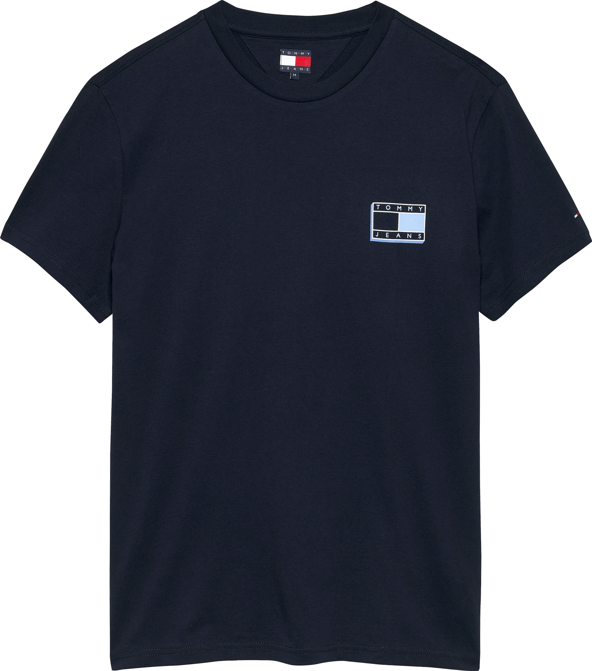 Tommy Jeans T-Shirt »TJM SLIM POP COLOR FLAG TEE EXT«, Mit Rundhalsausschnitt
