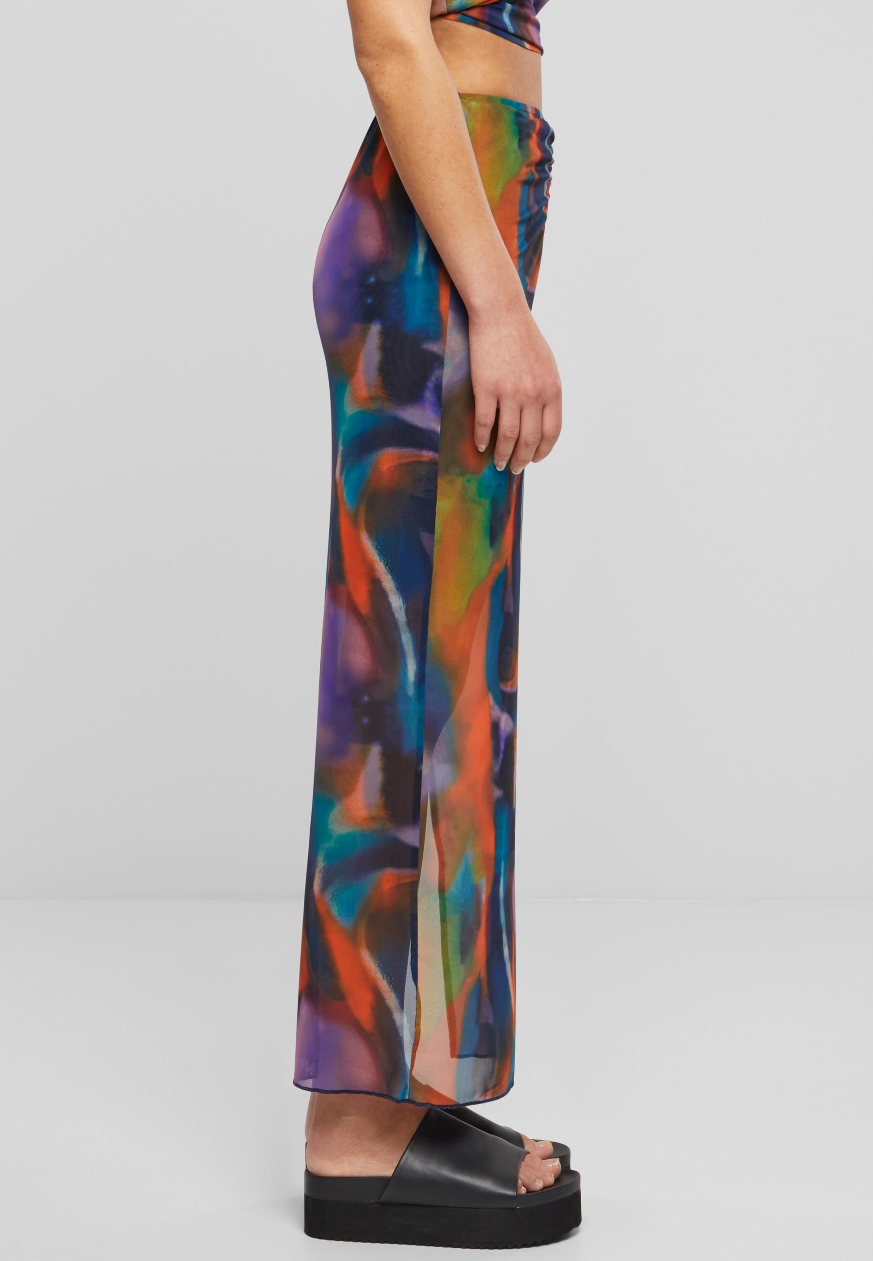 URBAN CLASSICS Sommerrock »Urban Classics Damen Ladies AOP Mesh Tube Skirt«, (1 tlg.)