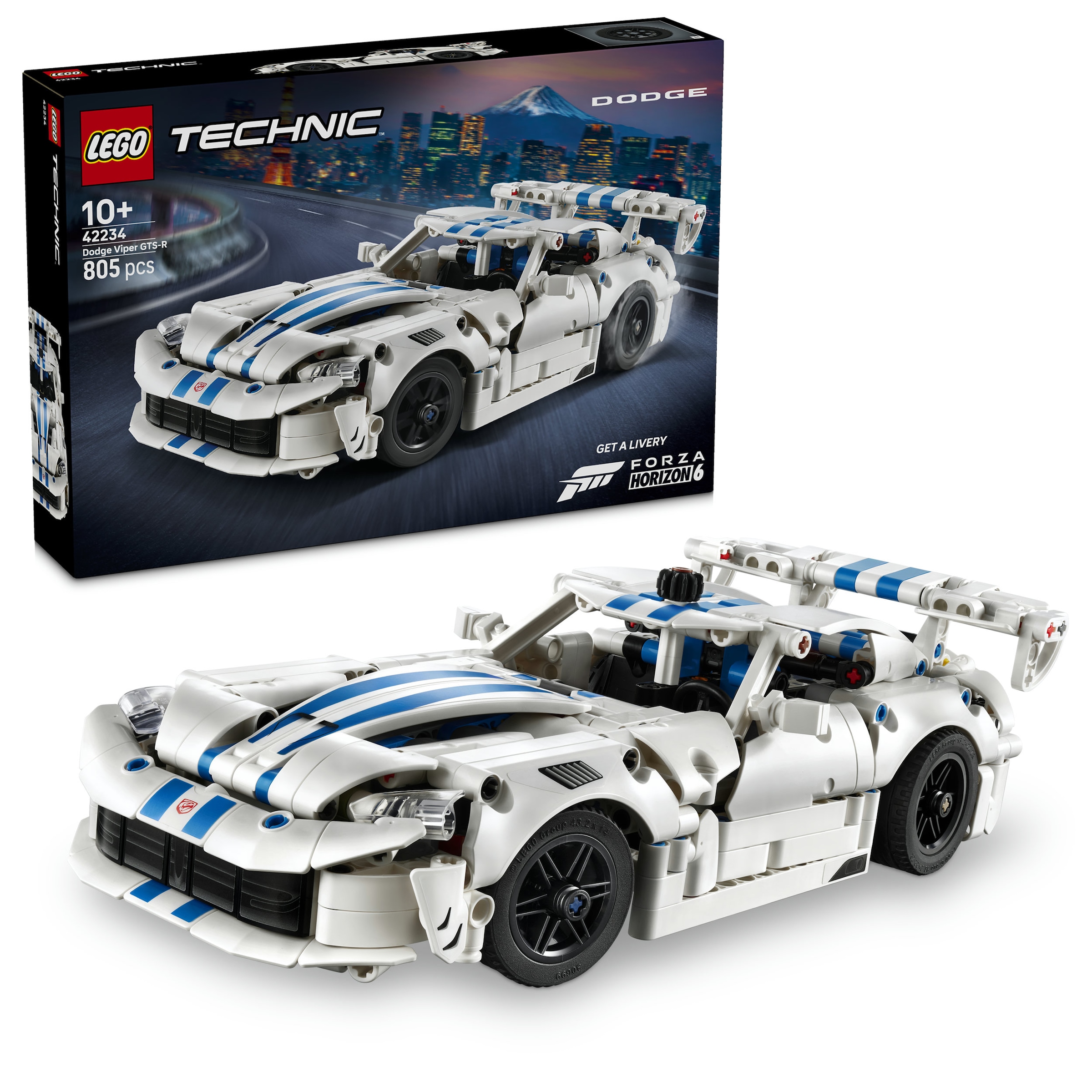 LEGO Kinder Konstruktionsspielsteine "Dodge Viper GTS-R Sportwagen (42234), LEGO Technic", weiß, Kunststoff, Spielbausteine, Made in Europe