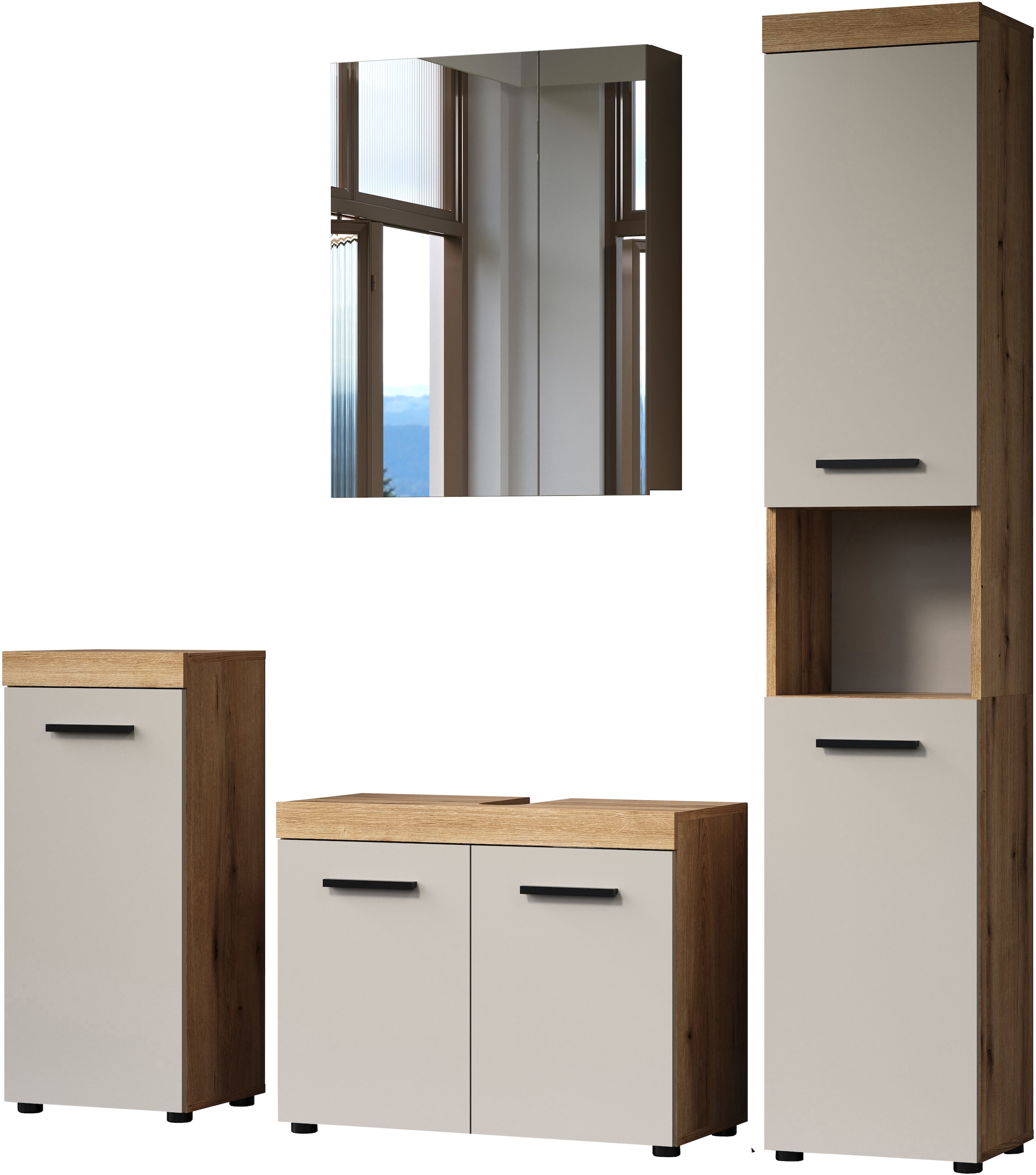 welltime Badmöbel-Set "Isera" 4 Stk. tlg. günstig online kaufen