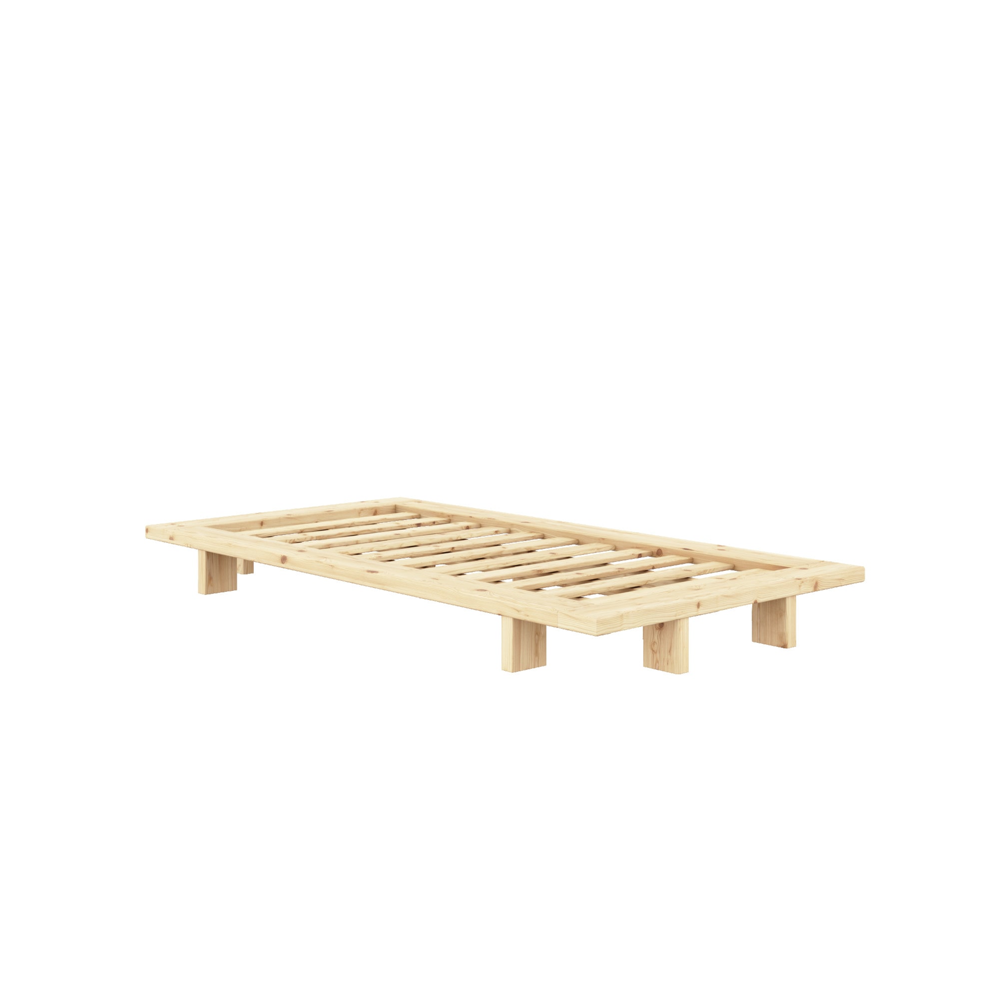 Karup Design Bettgestell »JAPAN BED Bodenbett, Holzrahmen, Futonbett, Jugendbett, Holzbett«, Massivholzbett mit Lattenrost, Kiefer massiv, Bett ohne Kopfteil