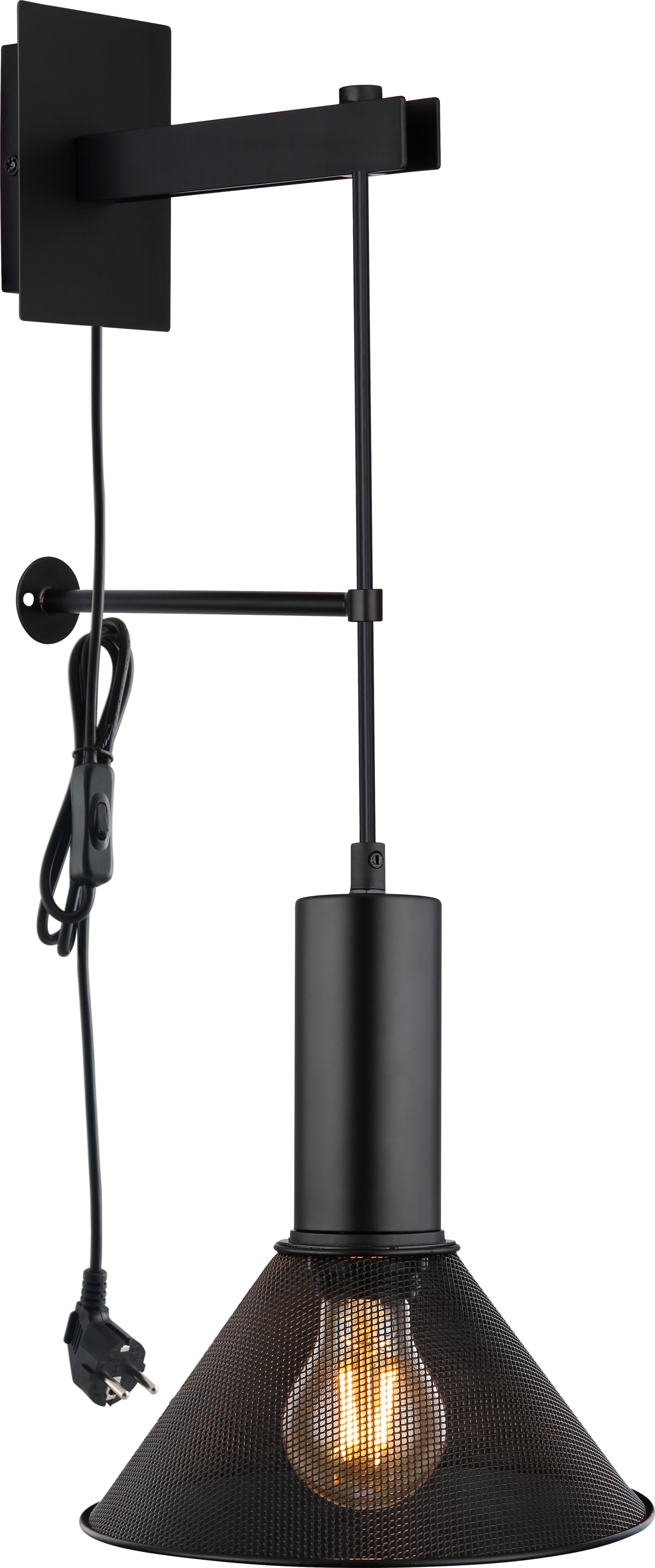 GLOBO LIGHTING Wandleuchte »JEDD« E27 1 Stk. Wandlampe Metallgeflecht Anschluss direkt oder Steckerkabel