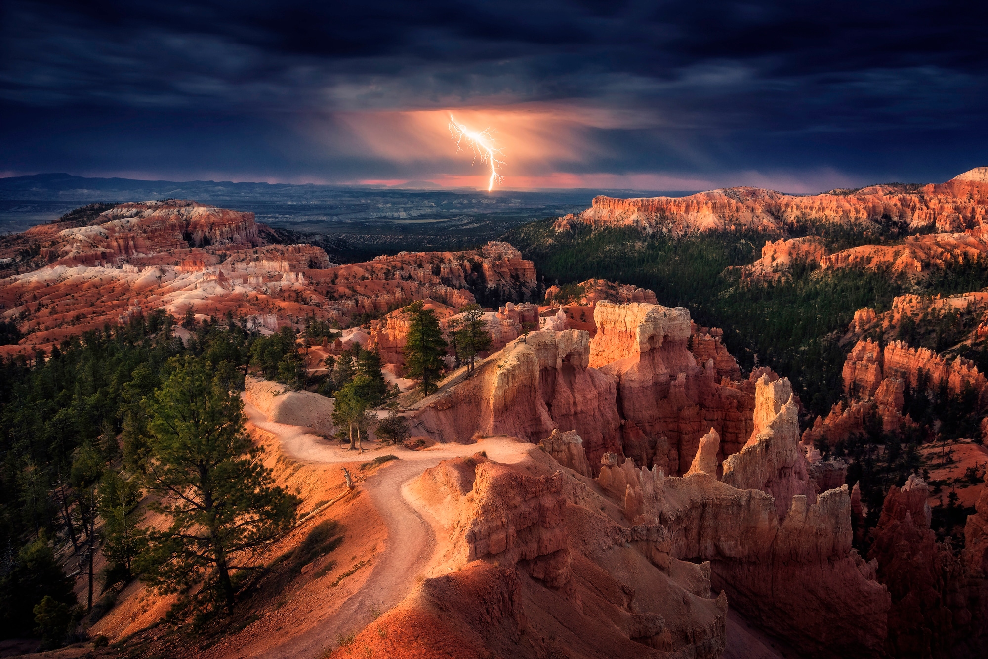 Papermoon Fototapete "Photo-Art STEFAN MITTERWALLNER, BLITZ ÜBER BRYCE CANYON"