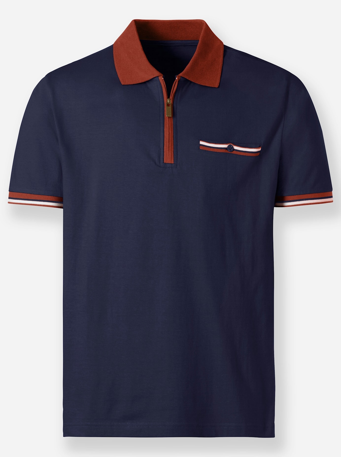 Poloshirt CATAMARAN "Kurzarm-Poloshirt", Herren, Gr. 52/54, blau (marine), 100% Baumwolle, unifarben, Shirts 3