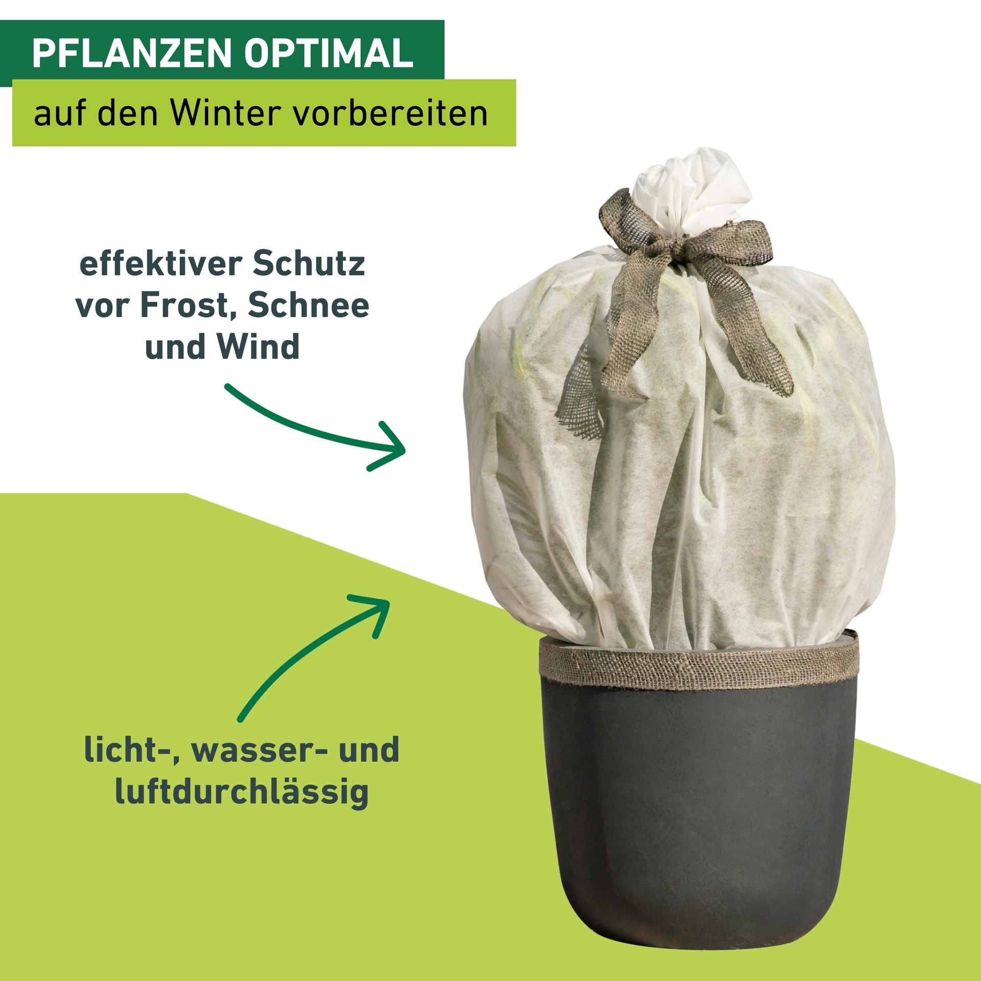 Windhager Winterschutzvlies »Jute-Sack, Gartensack aus robustem Vlies« Befestigungsbank inklusive, 70x100 cm, erhältlich in grün oder rot