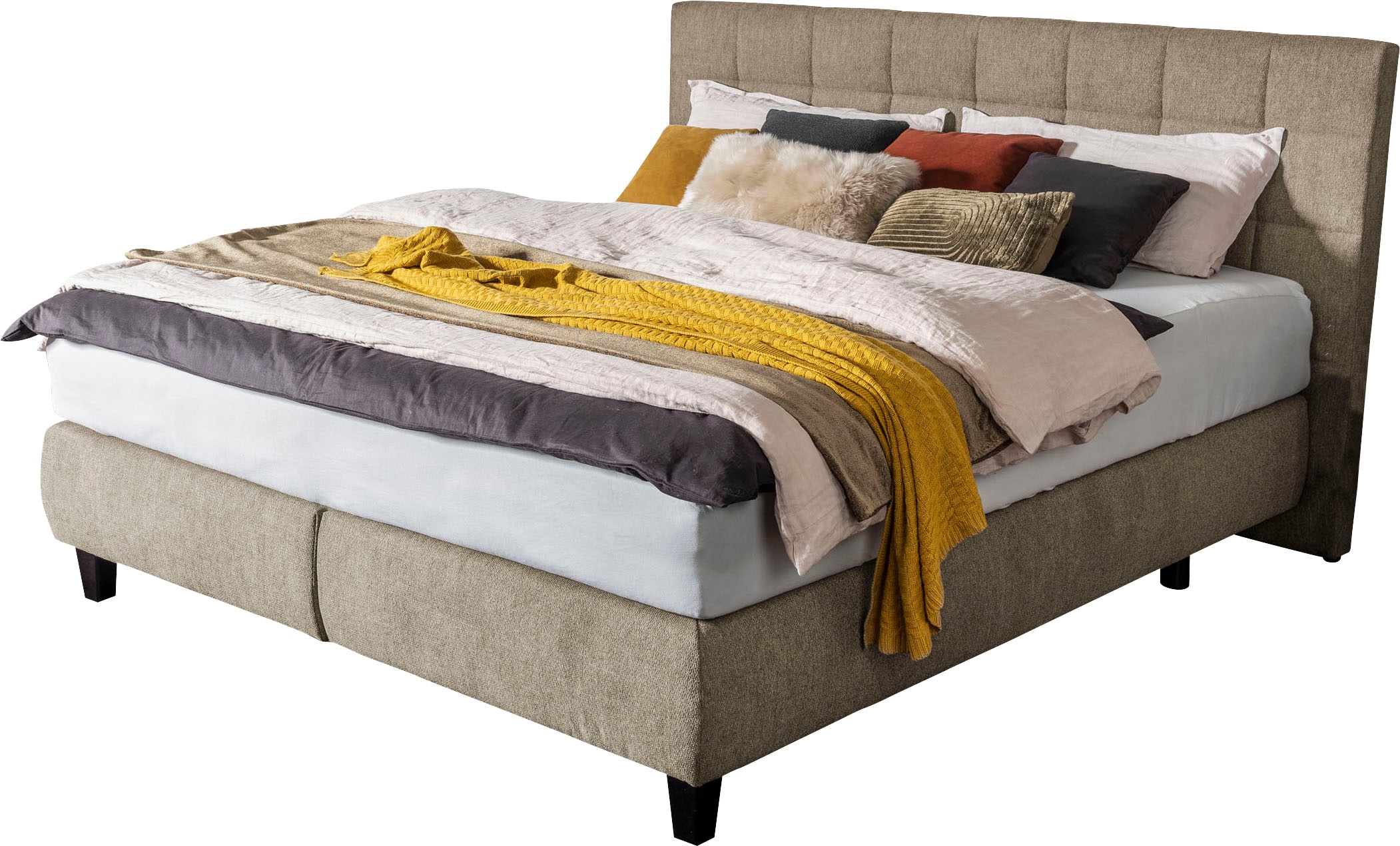 alina Boxspringbett "Edera", Doppelbett wahlweise mit Topper, Liegefläche 1 günstig online kaufen