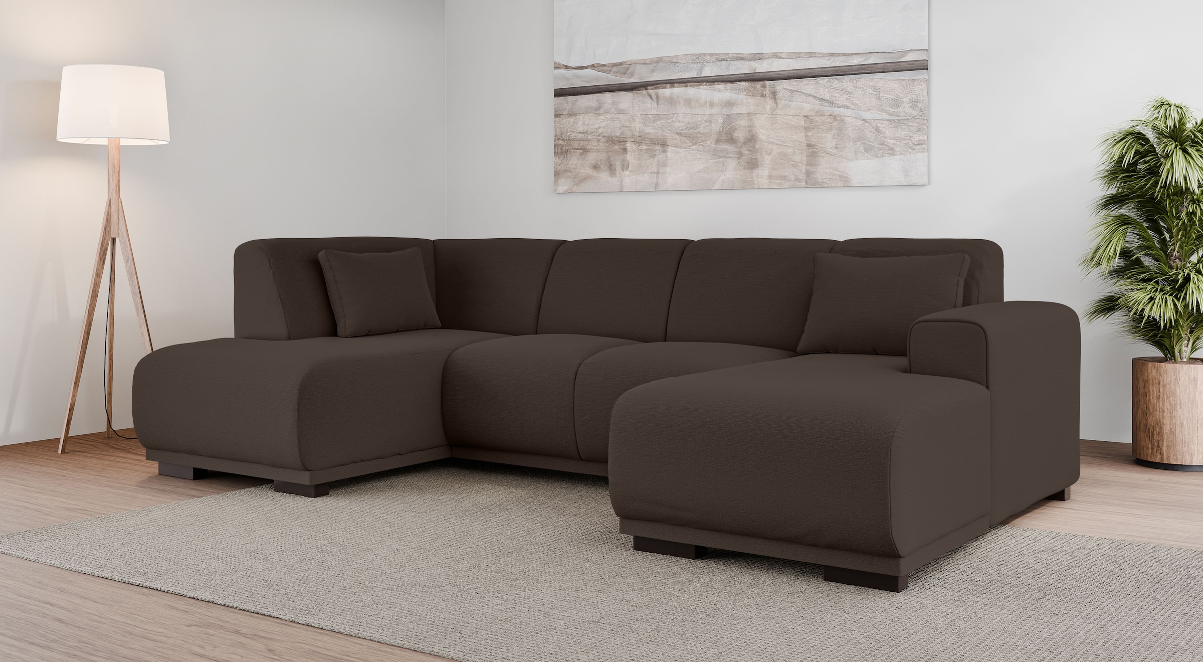 Home affaire Wohnlandschaft "BORNHOLM U-Form mit Recamiere rechts/links, B/ günstig online kaufen