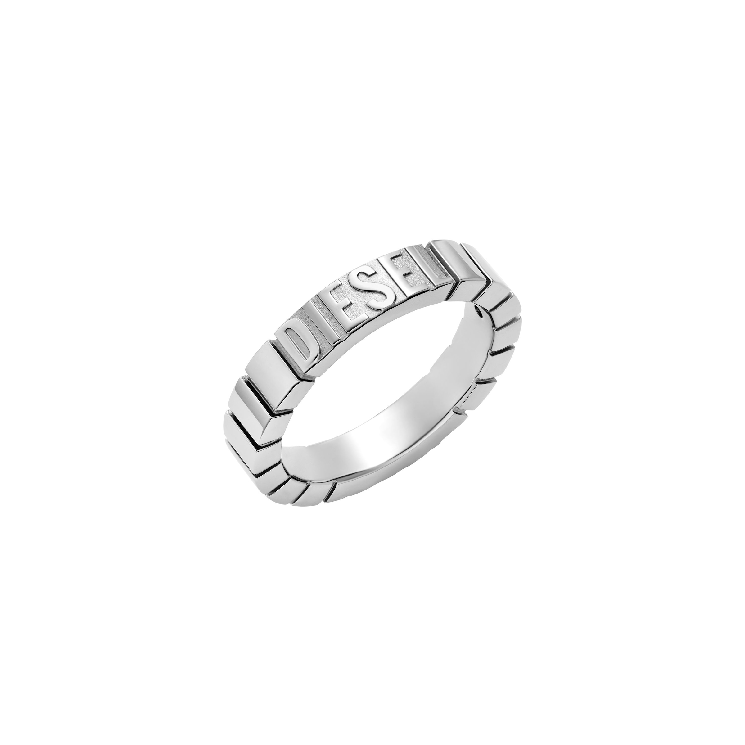 DIESEL Damen Fingerring "Schmuck Geschenk Edelstahl DIESEL FONT", 18, Edelstahl, 4,5mm, silber, Edelstahl, Fingerringe