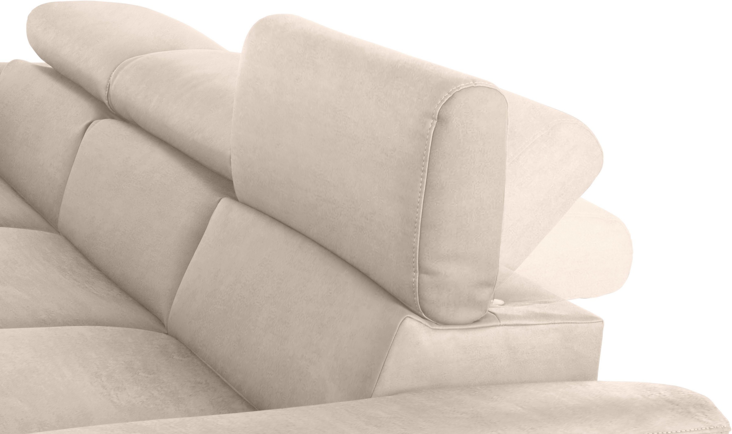 COTTA Polstergarnitur »Komaris L-Form, B: 242 bzw. 100 cm (Set: Ecksofa & Hocker)«, (Set), mit Kopfteilverstellung, optional Bettfunktion, Bettkasten & Licht