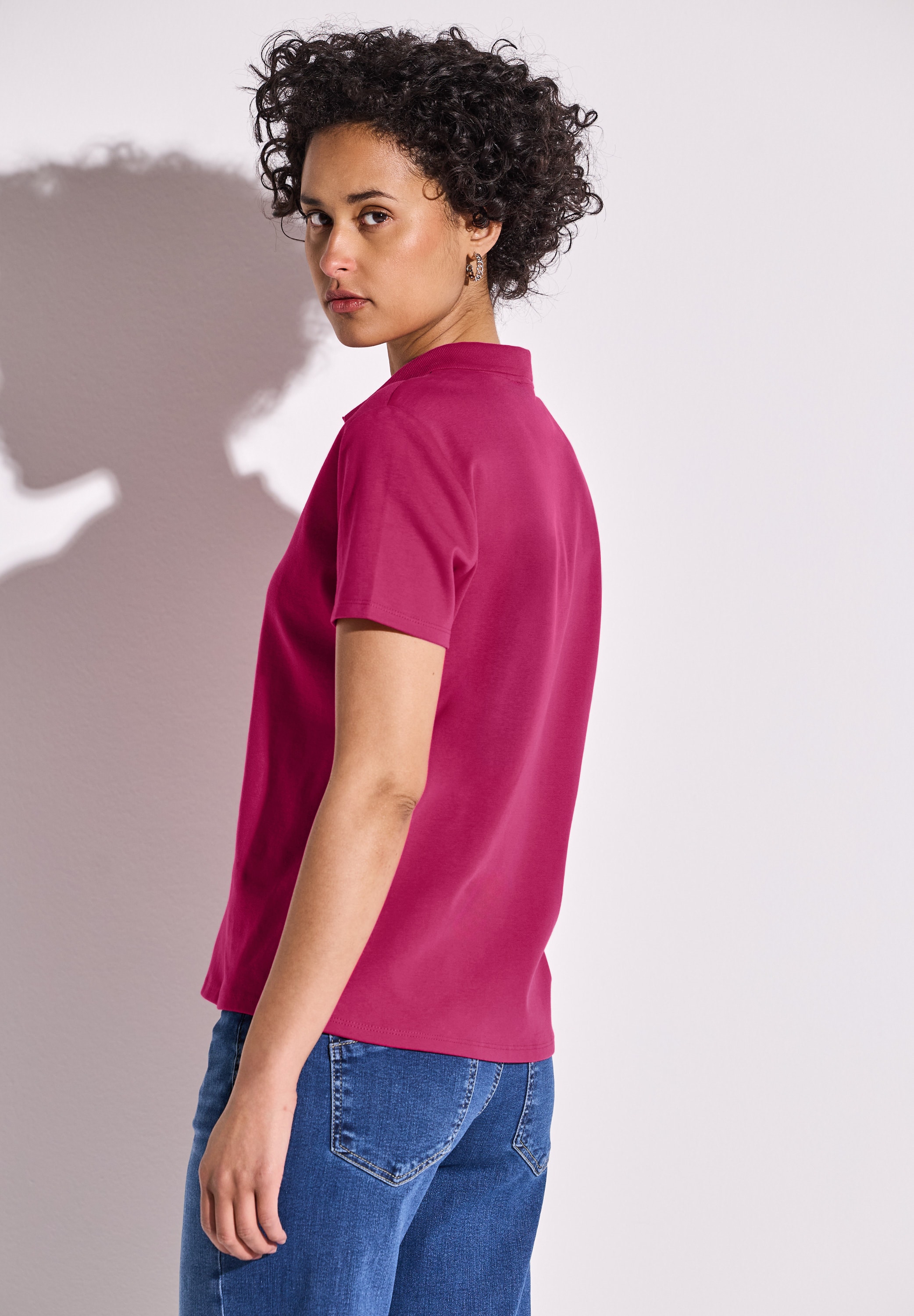 STREET ONE Poloshirt, aus Baumwolle mit Stretchante