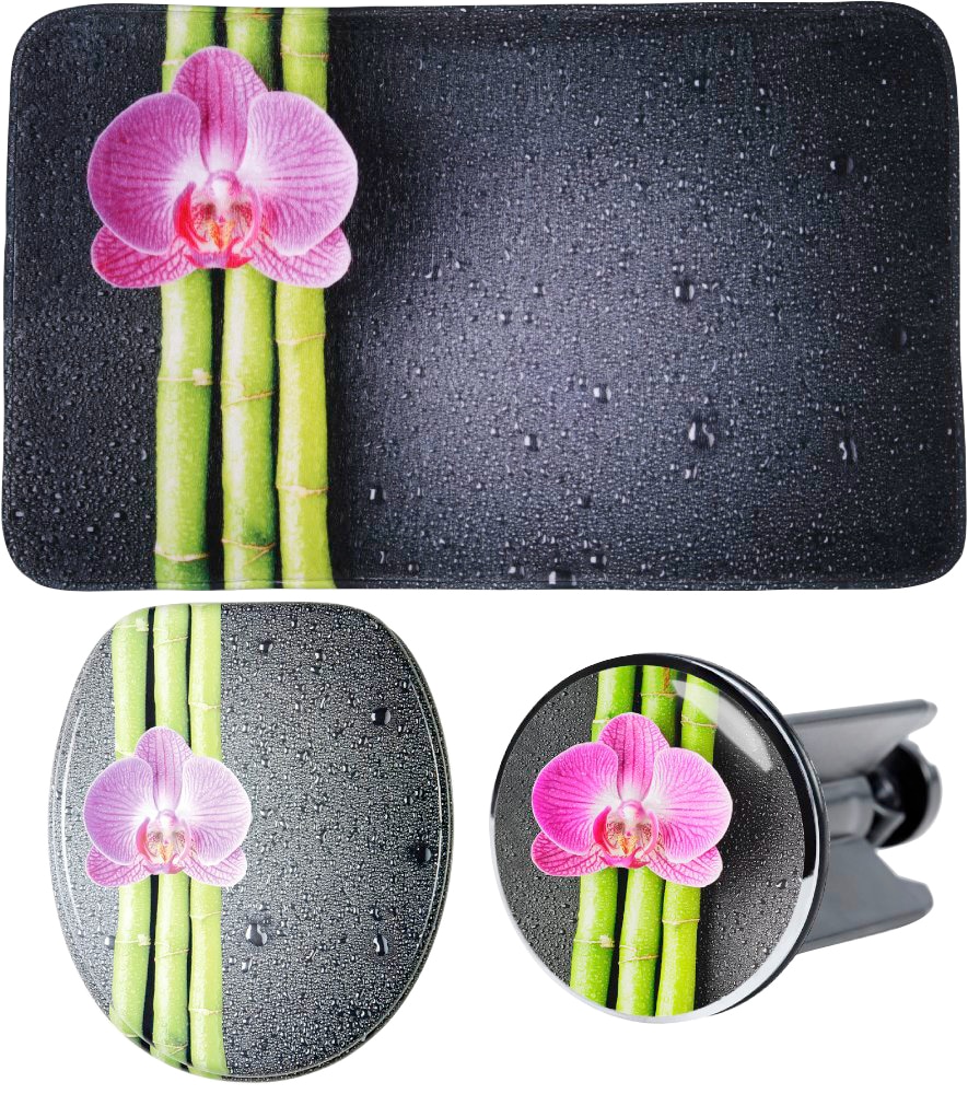 Sanilo Badaccessoire-Set "Asia" bestehend aus WC-Sitz, Badteppich und Wasch günstig online kaufen
