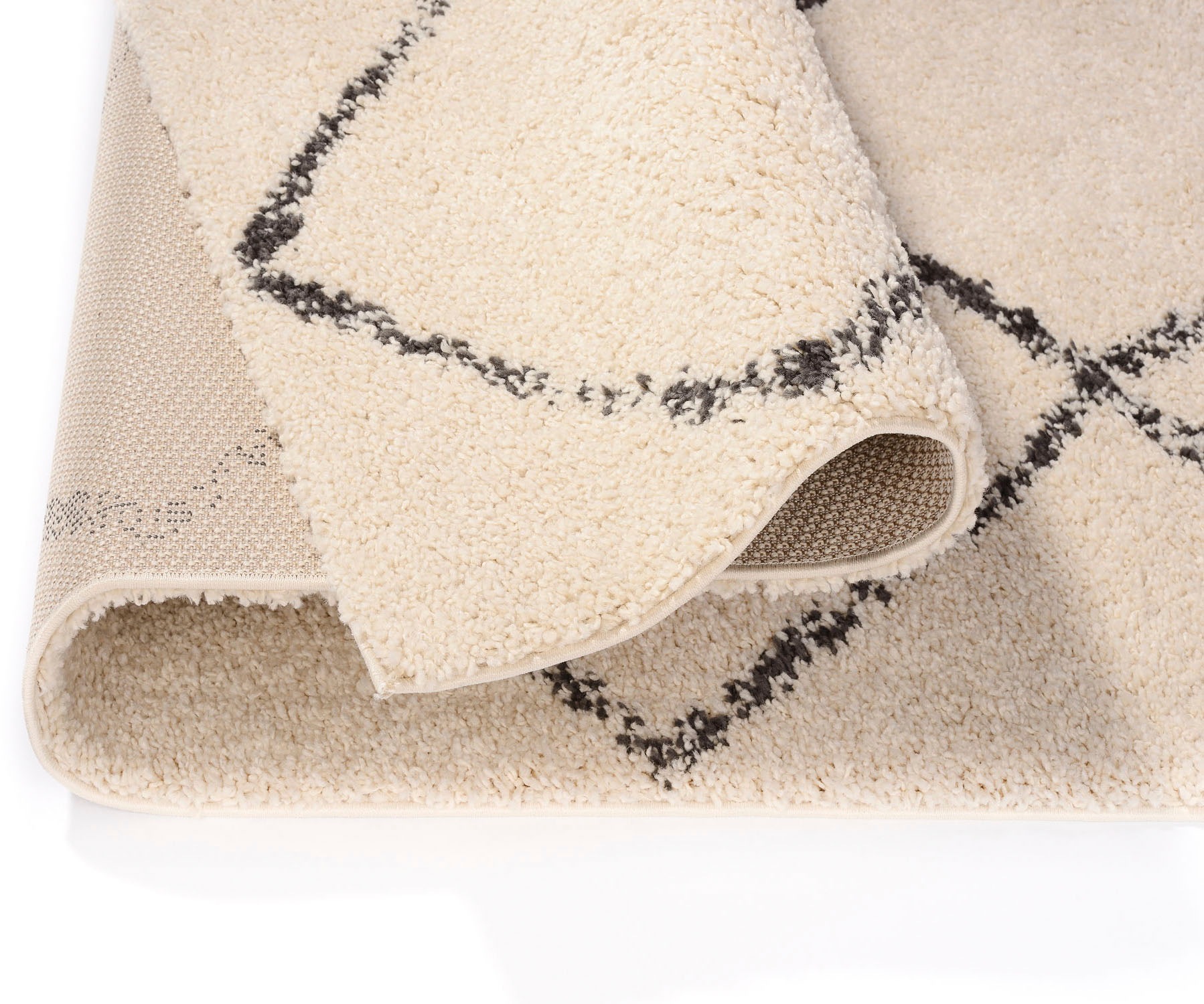 Hochflor-Teppich OCI DIE TEPPICHMARKE "Stockholm", beige (creme), B:120cm H:30mm L:170cm, Kunstfaser, Teppiche, Langflor, Shaggy, Wohnzimmer 3
