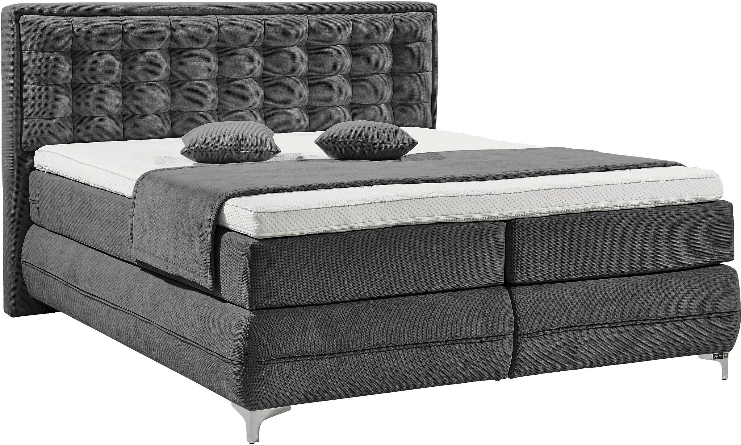 Musterring Boxspringbett "Dubai", Winkelfuß in Chrom, 3 Härtegrade, Kopftei günstig online kaufen