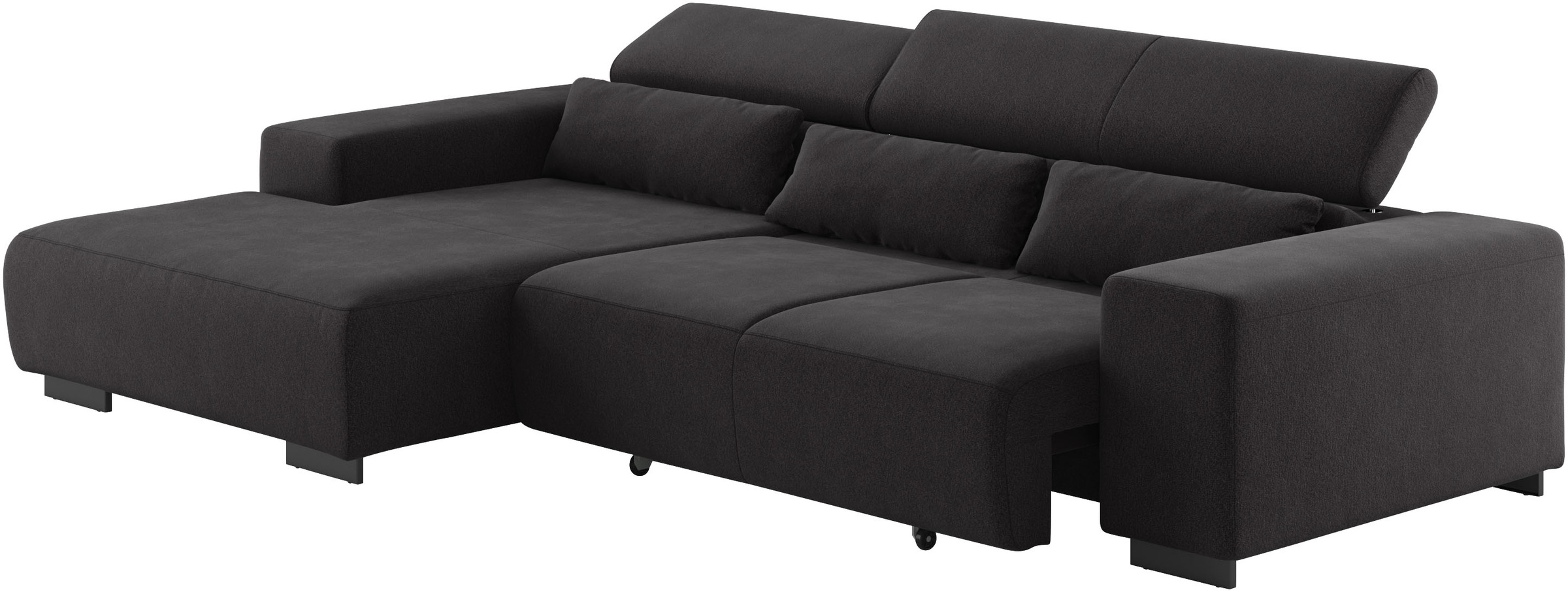 COTTA Ecksofa »Side L-Form, mit Kopfteilverstellung & 3 Nierenkissen«, optional motorische Sitztiefenverstellung