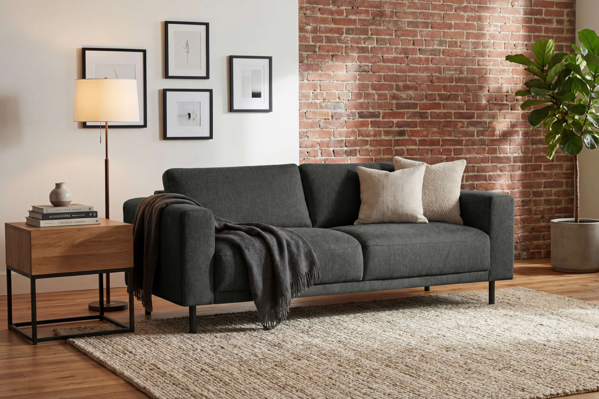 OTTO home 3-Sitzer "Sveeva, B.214 cm, schwarze Metallfüße" langlebiger Webstoff, mit Wellenunterfederung, viele Farben