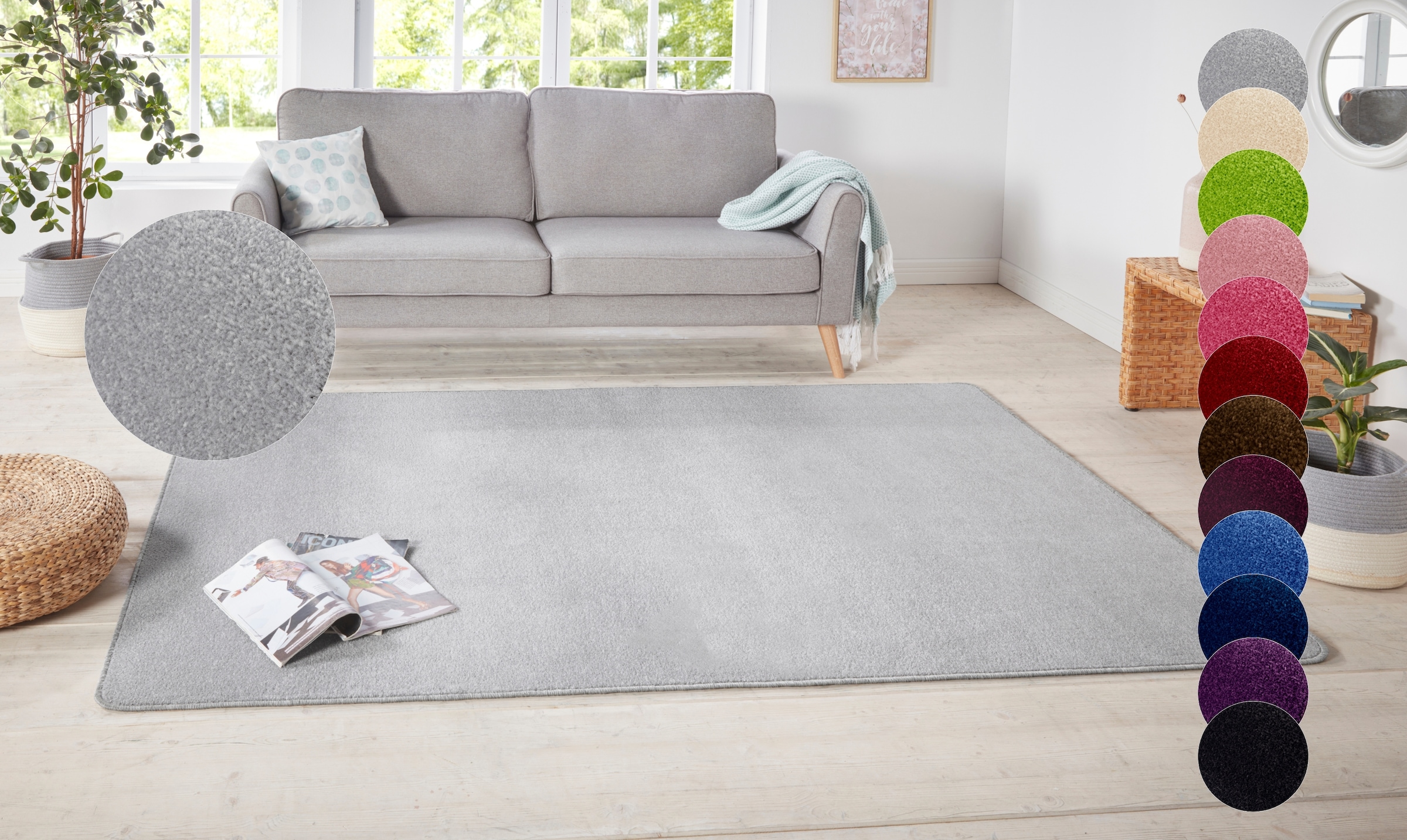 HANSE Home Teppich "Shashi" rechteckig 8,5 mm Höhe Kurzflor, Unifarben, Läu günstig online kaufen