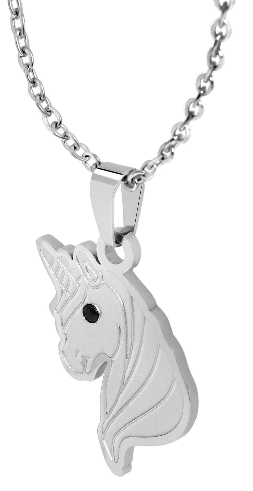 Adelia´s Kette ohne Anhänger »Halskette – Einhorn aus Edelstahl mit Strass Steinchen 48 cm« Perfekt zum Verschenken an besondere Menschen
