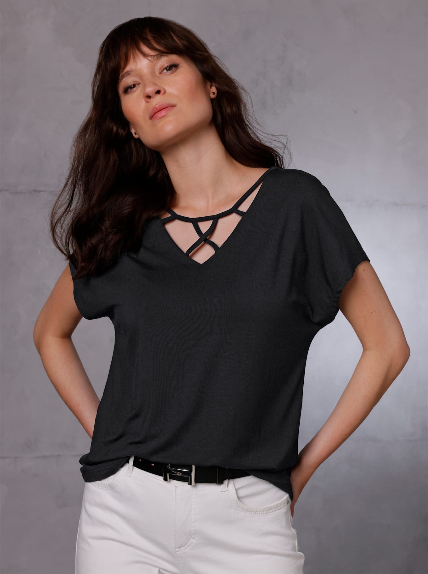 CREATION L PREMIUM V-Shirt "Modal-Shirt" 1 Stk. tlg. günstig online kaufen