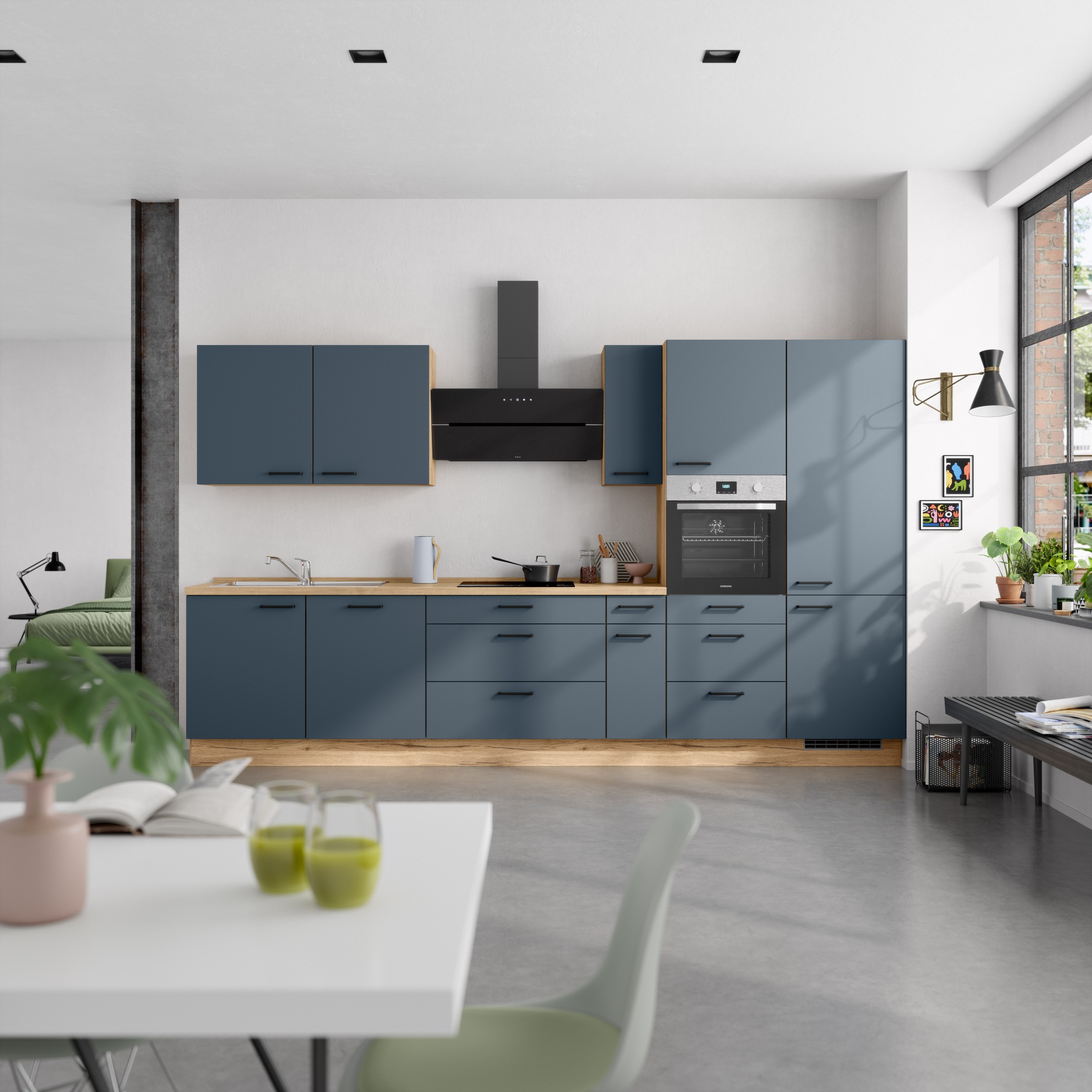 nobilia® Küchenzeile »"Easytouch II"«, vormontiert, Ausrichtung wählbar, Breite 360 cm, wahlw. mit E-Geräten