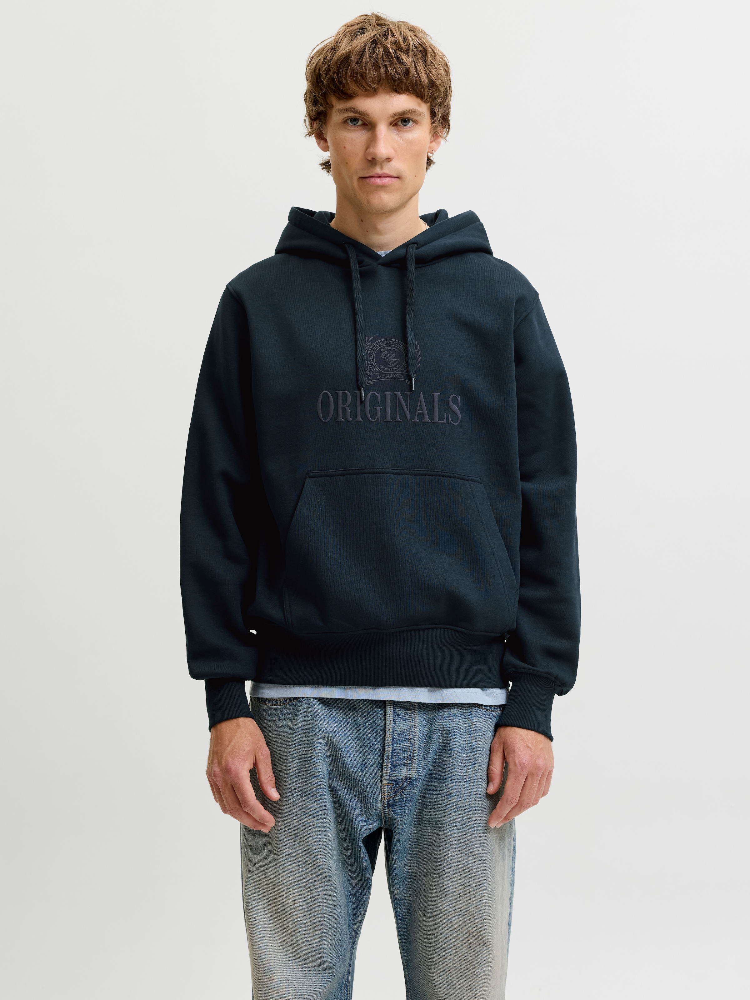 Jack & Jones Kapuzensweatshirt "JORFREDERIKSBERG MONOGRAM SWEAT HOOD SN", Baumwollmischung, relaxed fit