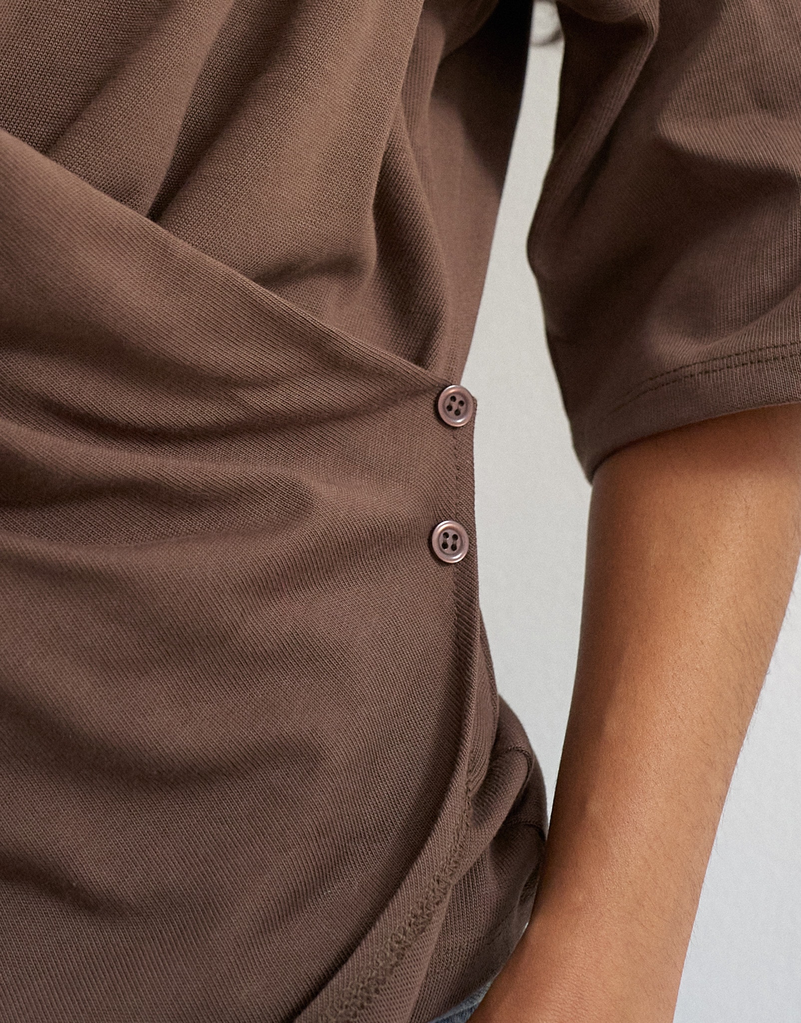 TOPSHOP 3/4-Arm-Shirt »TSBETJA S/S WRAP T-SHIRT JRS« Baumwollmischung, in Wickeloptik