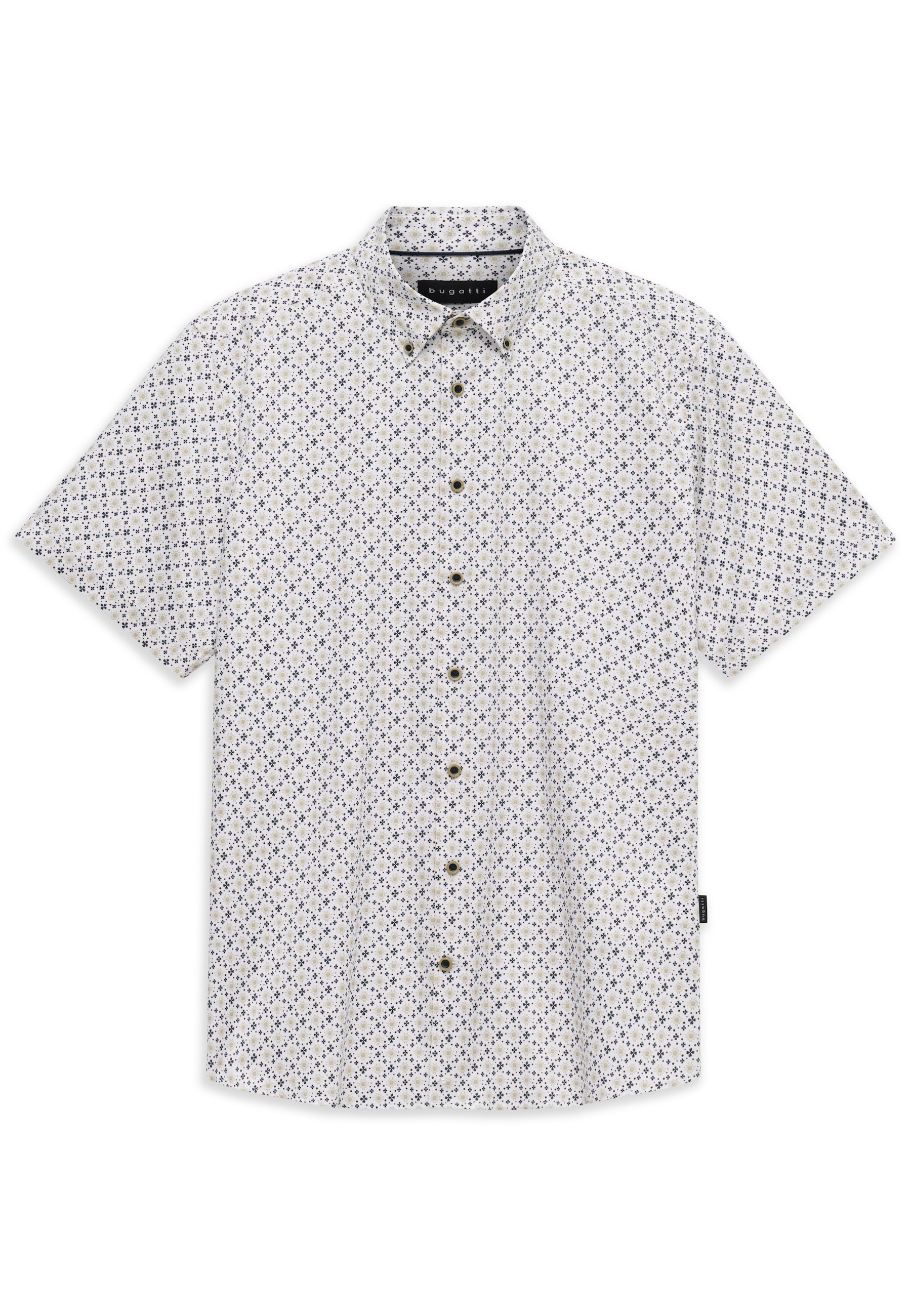 bugatti Kurzarmhemd elegant mit Allover-Muster