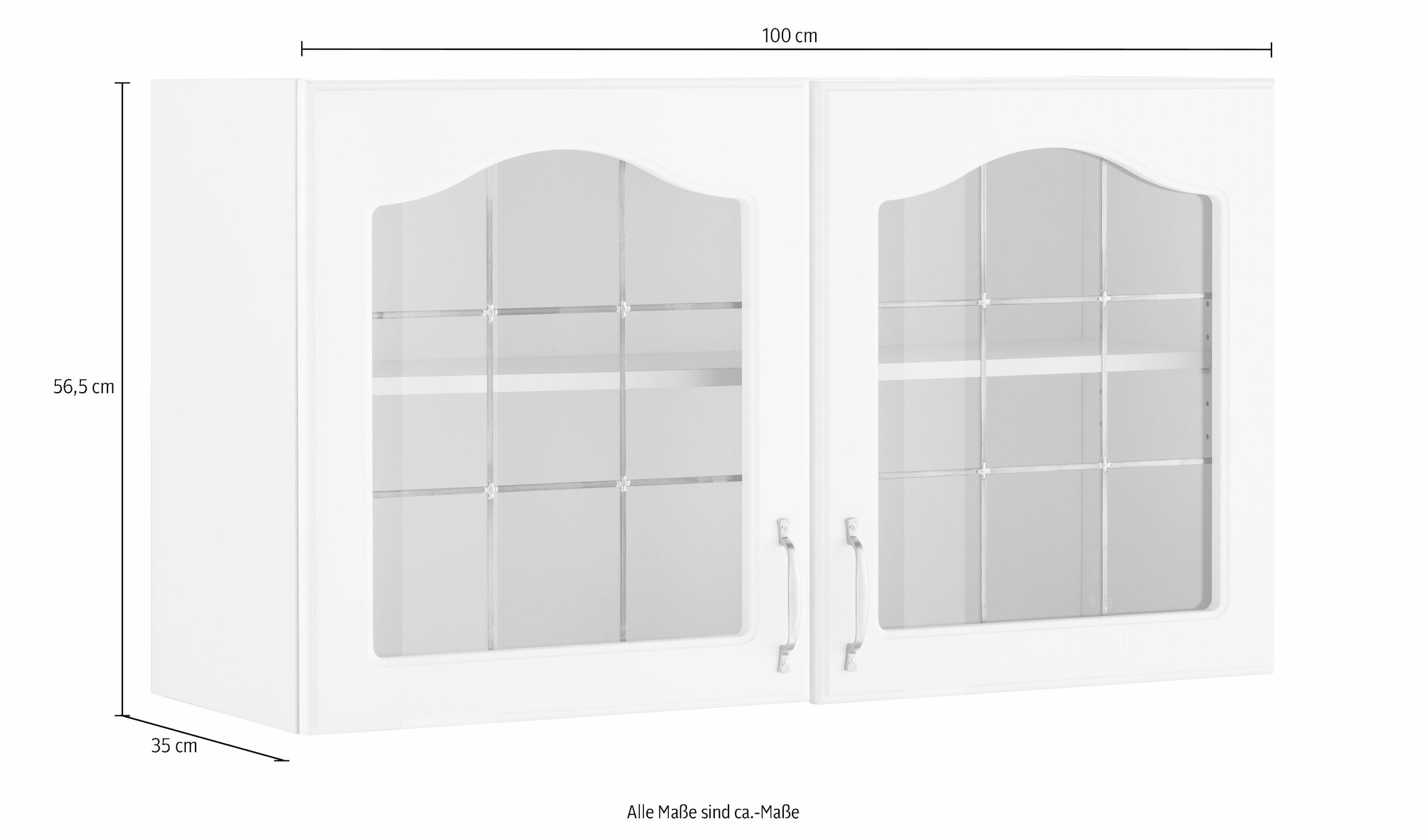 wiho Küchen Glashängeschrank »Linz«, 100 cm breit, mit 2 Glastüren
