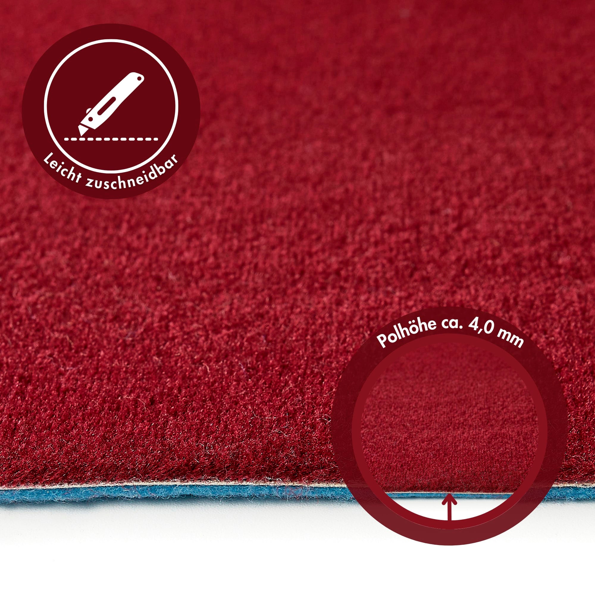 Andiamo Teppichboden »Kira, Velours, Made in Belgium«, rechteckig, 8 mm Höhe, Uni Farben, Breite 400 cm, strapazierfähig, pflegeleicht, Wohnzimmer