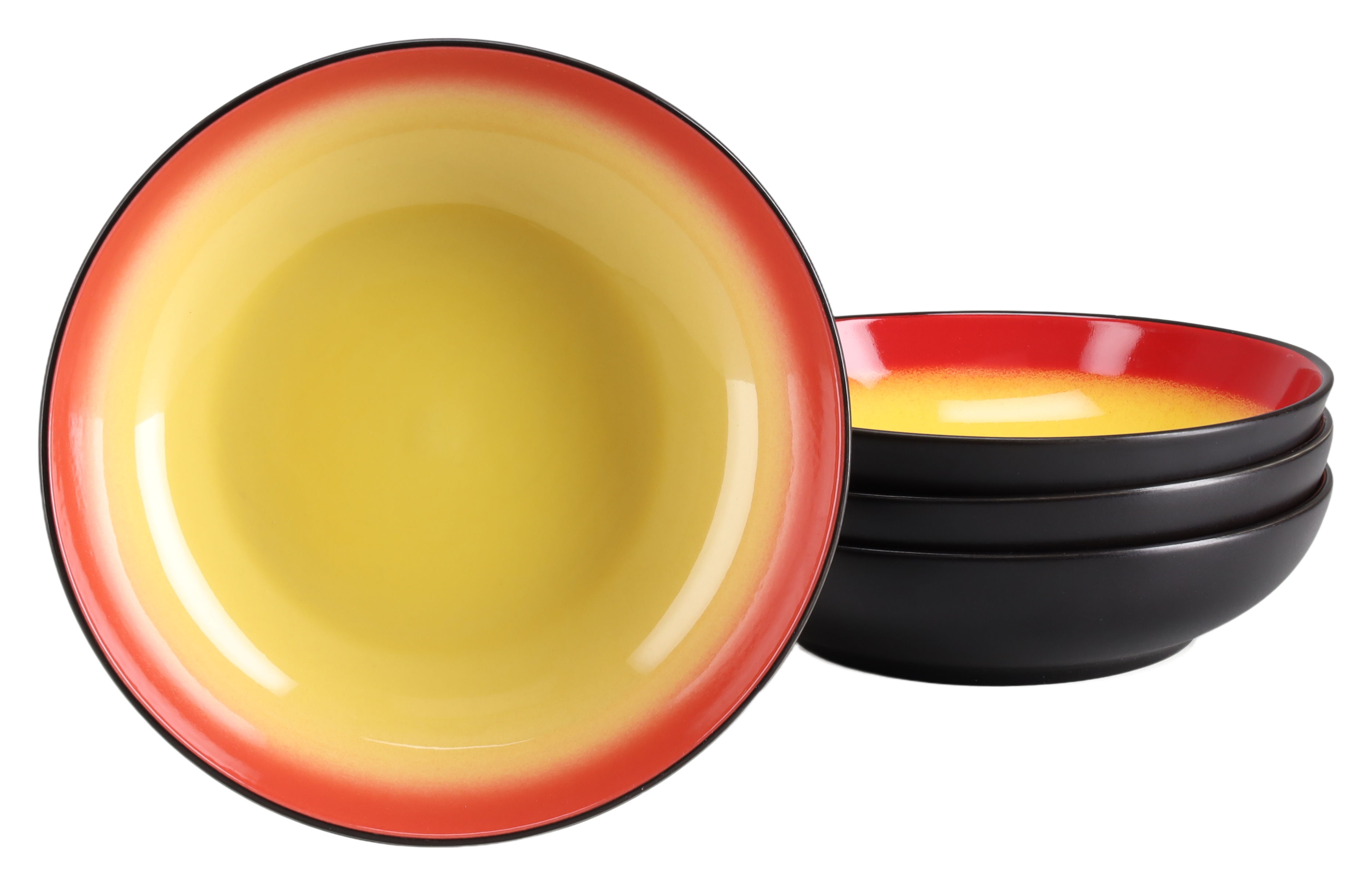 CreaTable Schüssel "Hot, Poke Bowl, 4-tlg." 4 aus Steinzeug Moderne Coupeform, außergewöhnliches Design