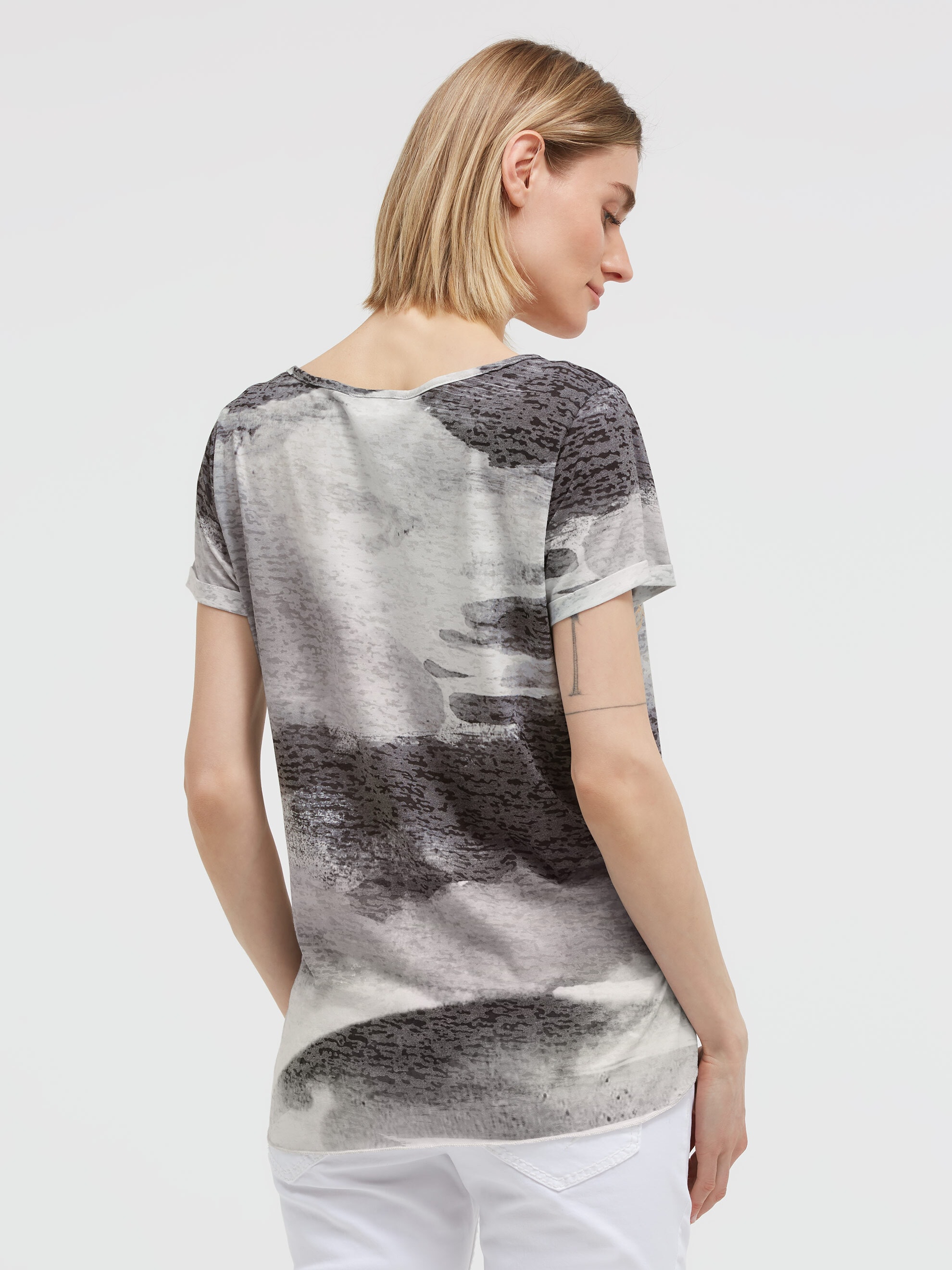 SOCCX Rundhalsshirt mit Seitenschlitze