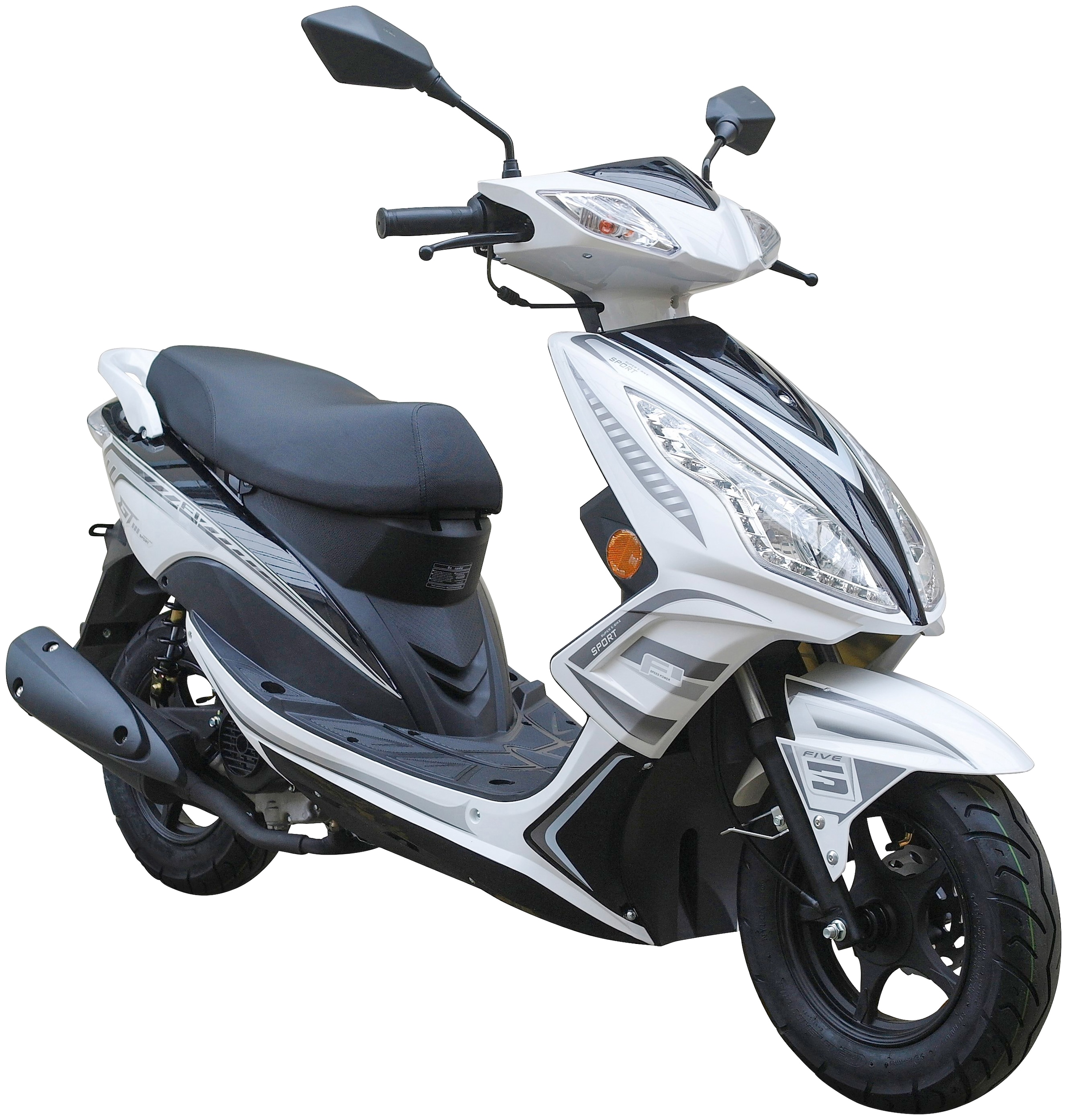 GT UNION Motorroller "GT3 45", 45 km/h, weiß, Motorroller, Luftgekühlter Motor