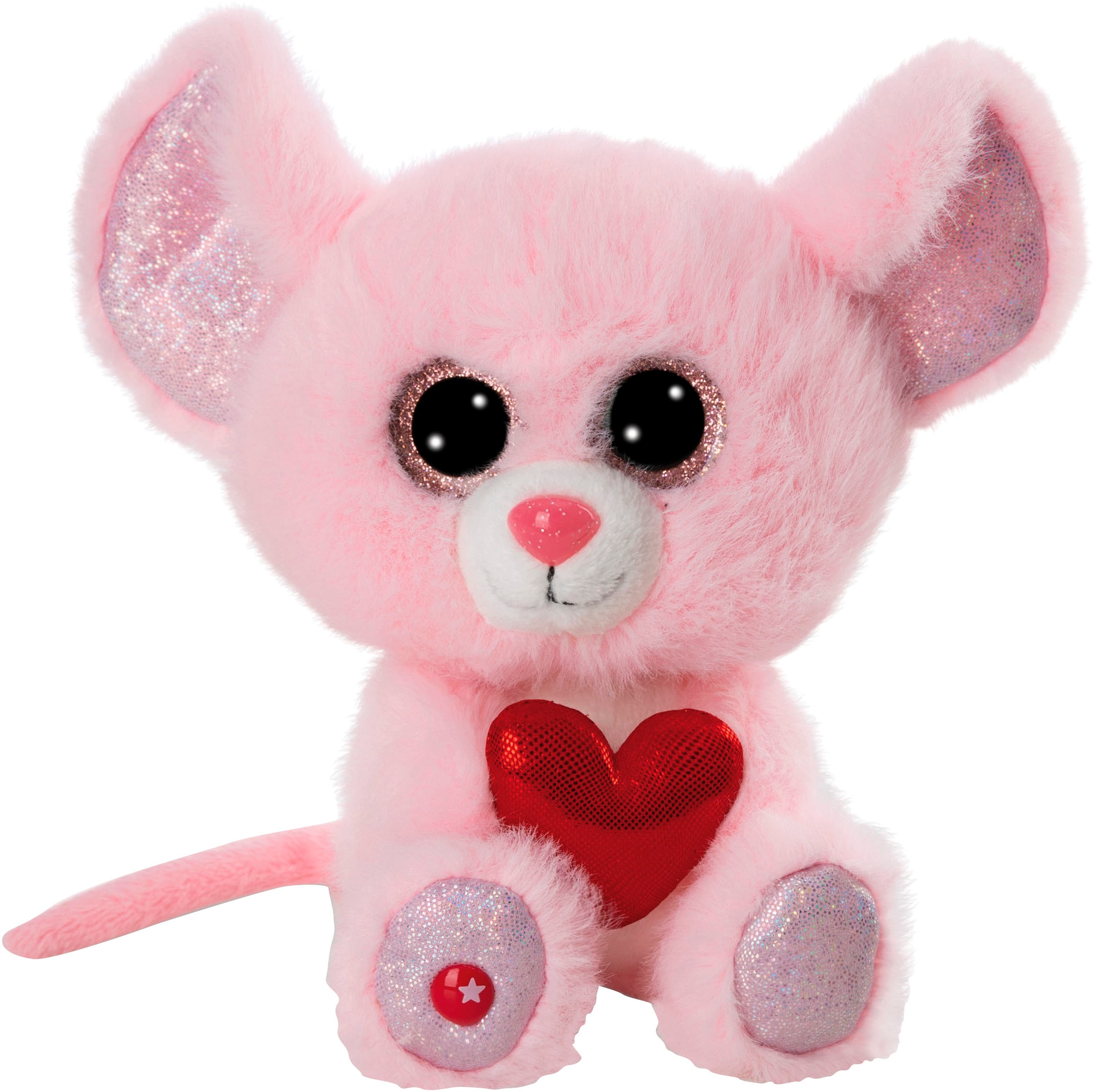 Nici Kuscheltier »Glubschis, Maus Pinky Luv, 15 cm schlenkernd«, schlenkernd; enthält recyceltes Material (Global Recycled Standard)