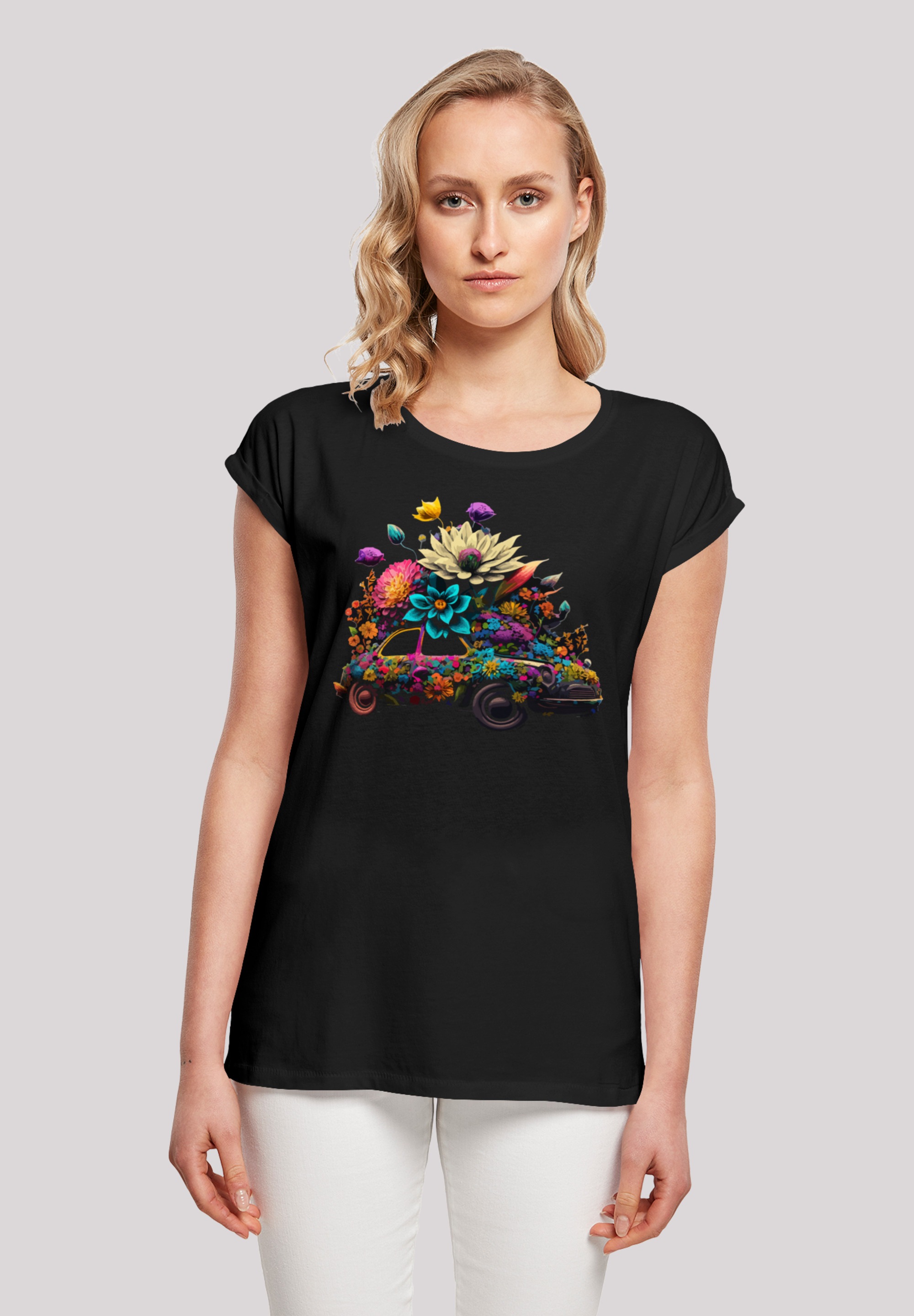 F4NT4STIC T-Shirt "Blumen Auto Tee", Print