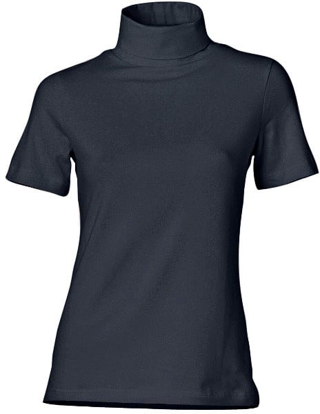 Rollkragenshirt HEINE "Rollkragen-Shirt", Damen, Gr. 38, blau (marine), 95% Baumwolle, 5% Elasthan, unifarben, Shirts 2