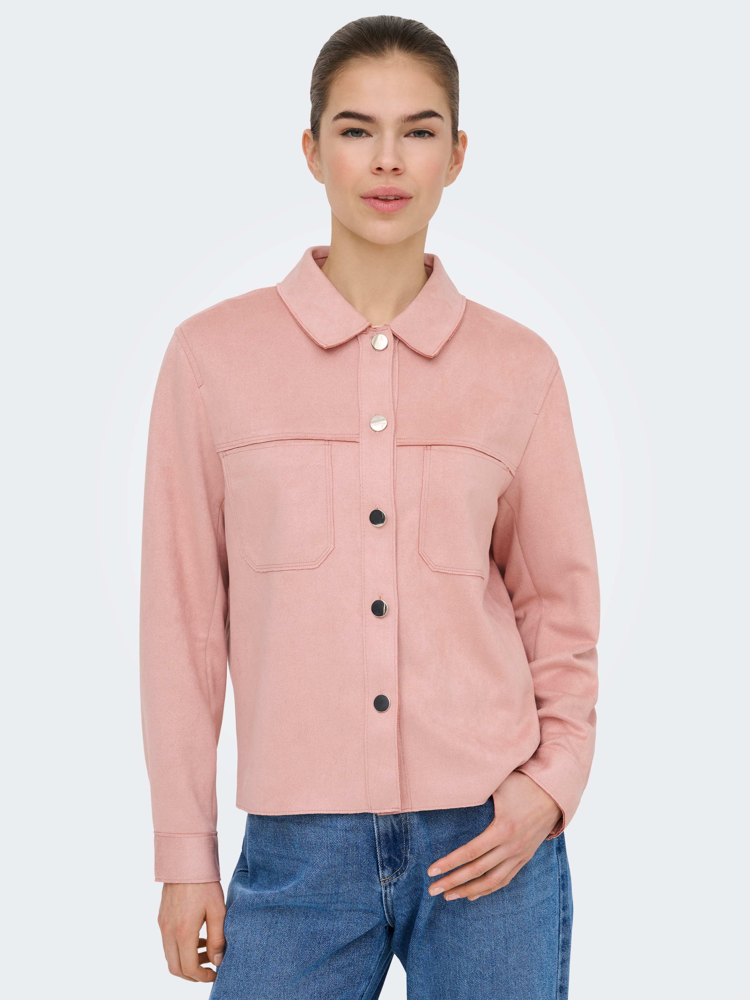 ONLY "ONLMIRA L/S FAUX SUEDE SHIRT PNT" Materialmix, regular fit