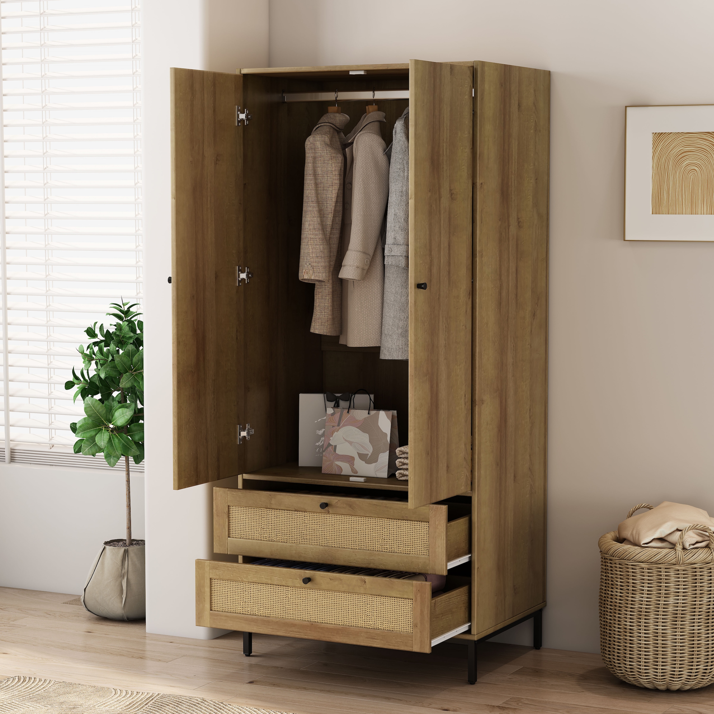 OTTO home Kleiderschrank »Montala Schlafzimmerschrank Garderobe Boho Design Bestseller«