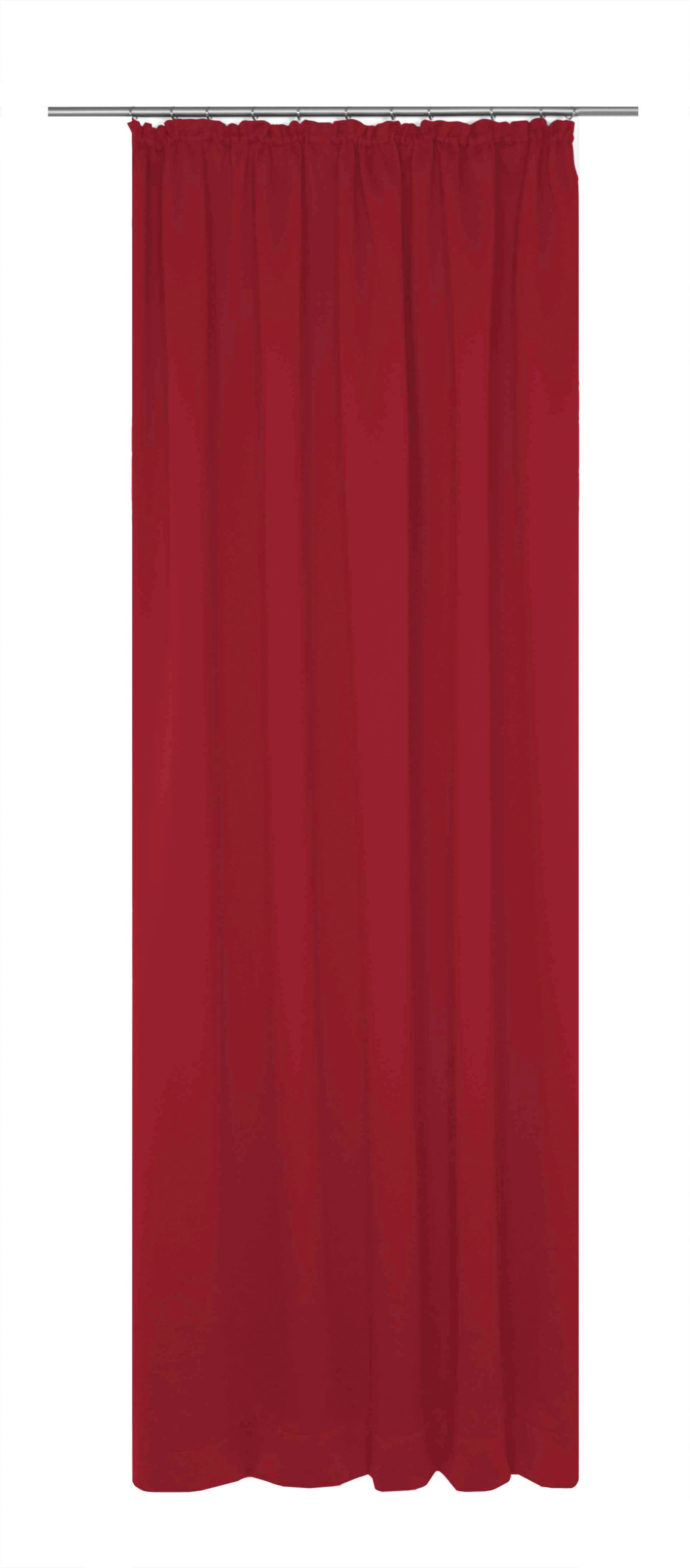 Vorhang WIRTH, B:142cm H:315cm, rot, Polyester, Wohnzimmer, Gardinen, "Dim out", nach Maß