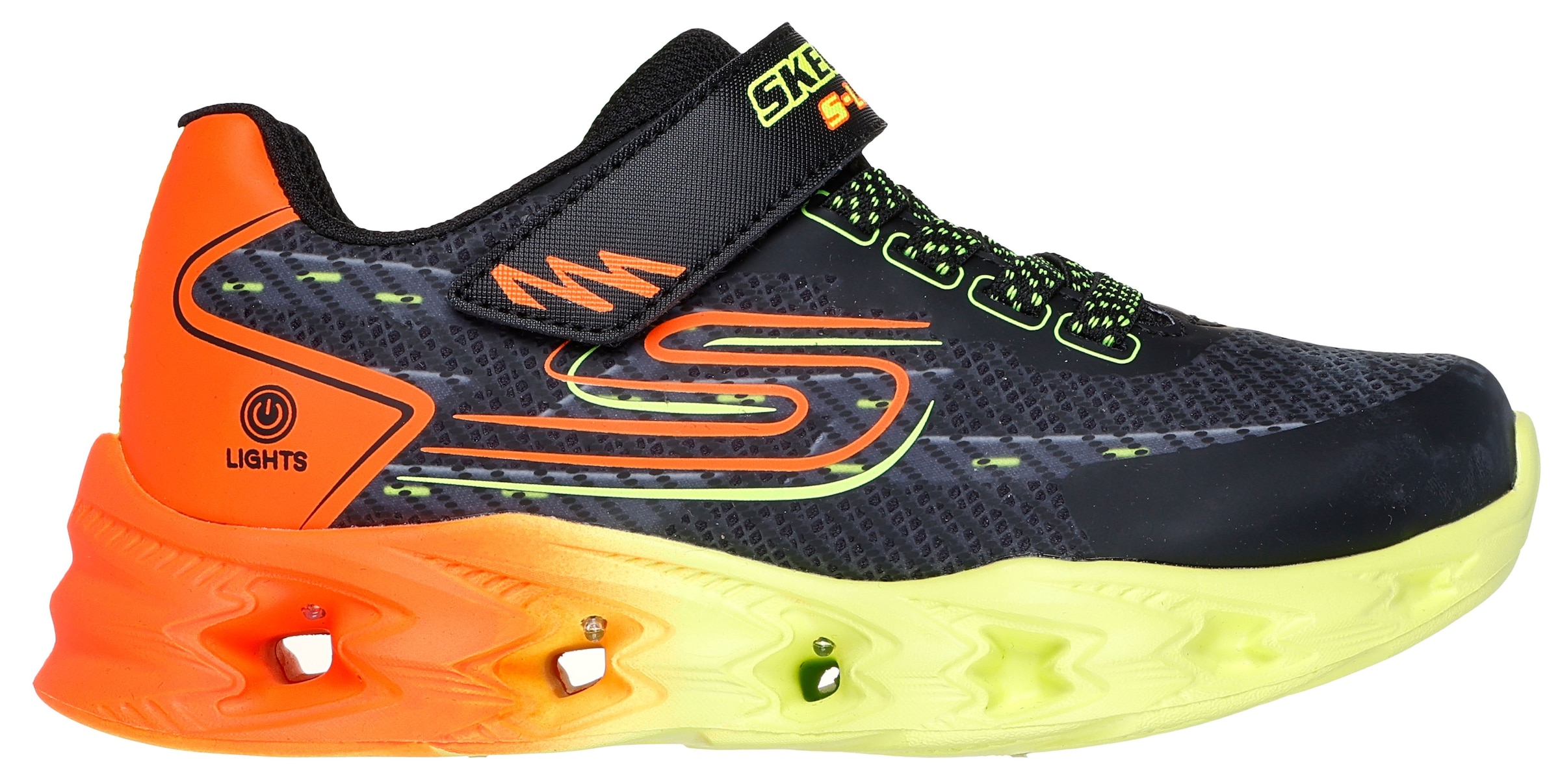 Skechers Sneaker »S-Lights: Vortex 2.0 - Quantroid«, Blinkschuh, LED Schuh, Klettschuh mit blinkender Sohle